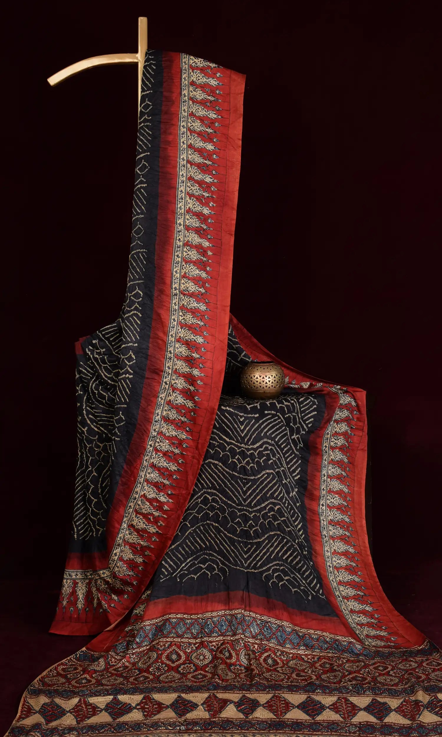 Ajrakh Bandhani Saree