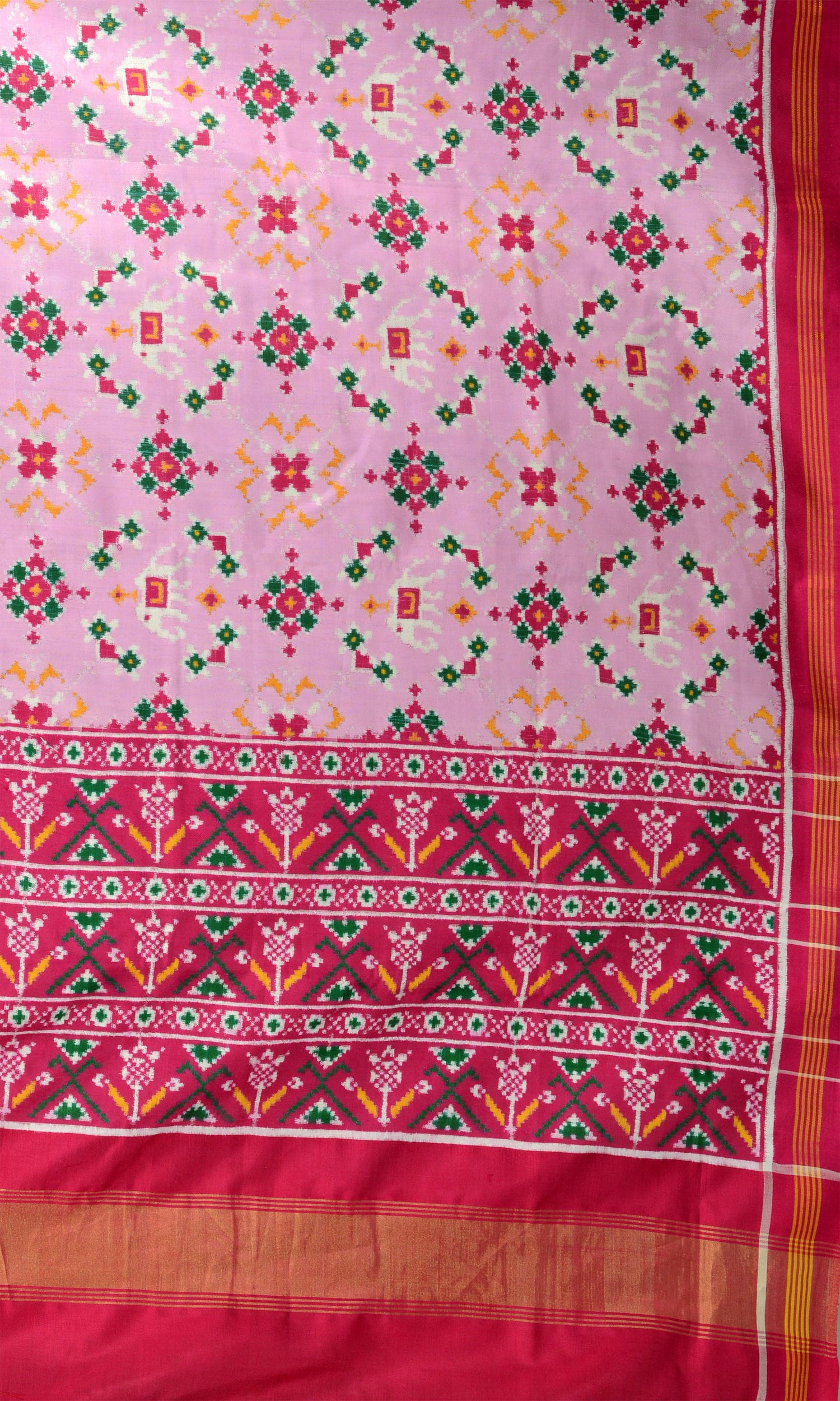 Double Ikat Patola Saree Nau Ratan Elephant