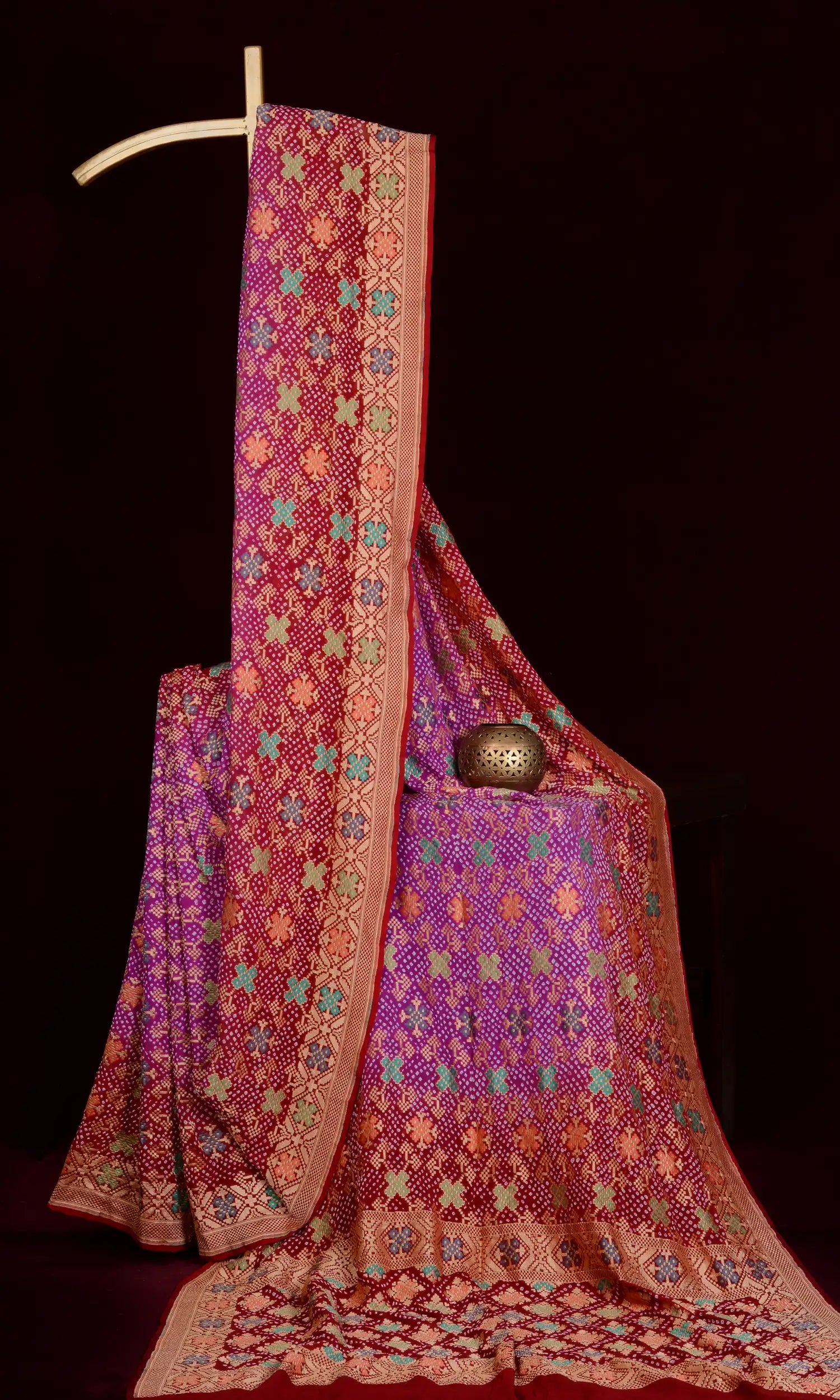 Banarasi Patola Design Weave Bandhani Saree