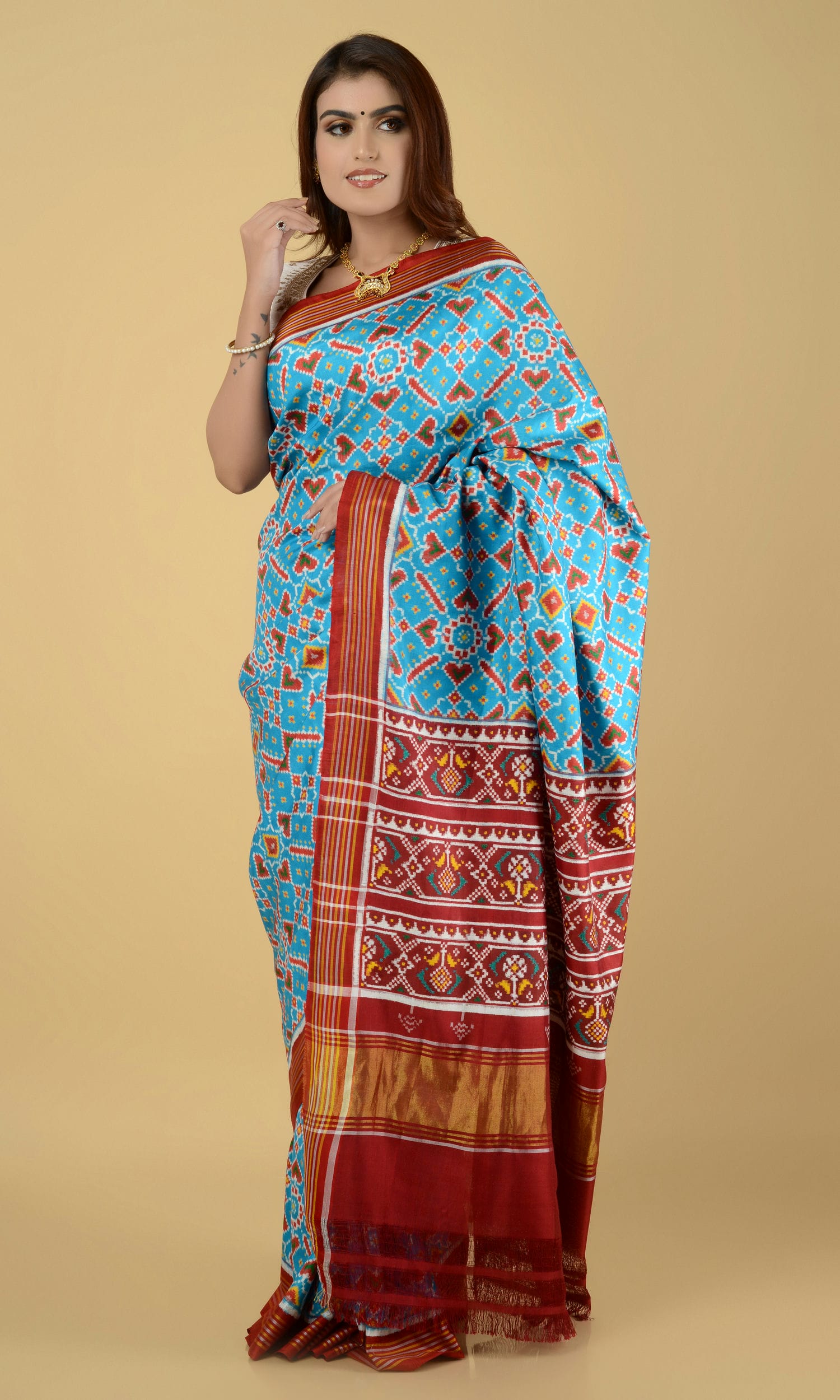 Double Ikat Patola Saree Manekchowk
