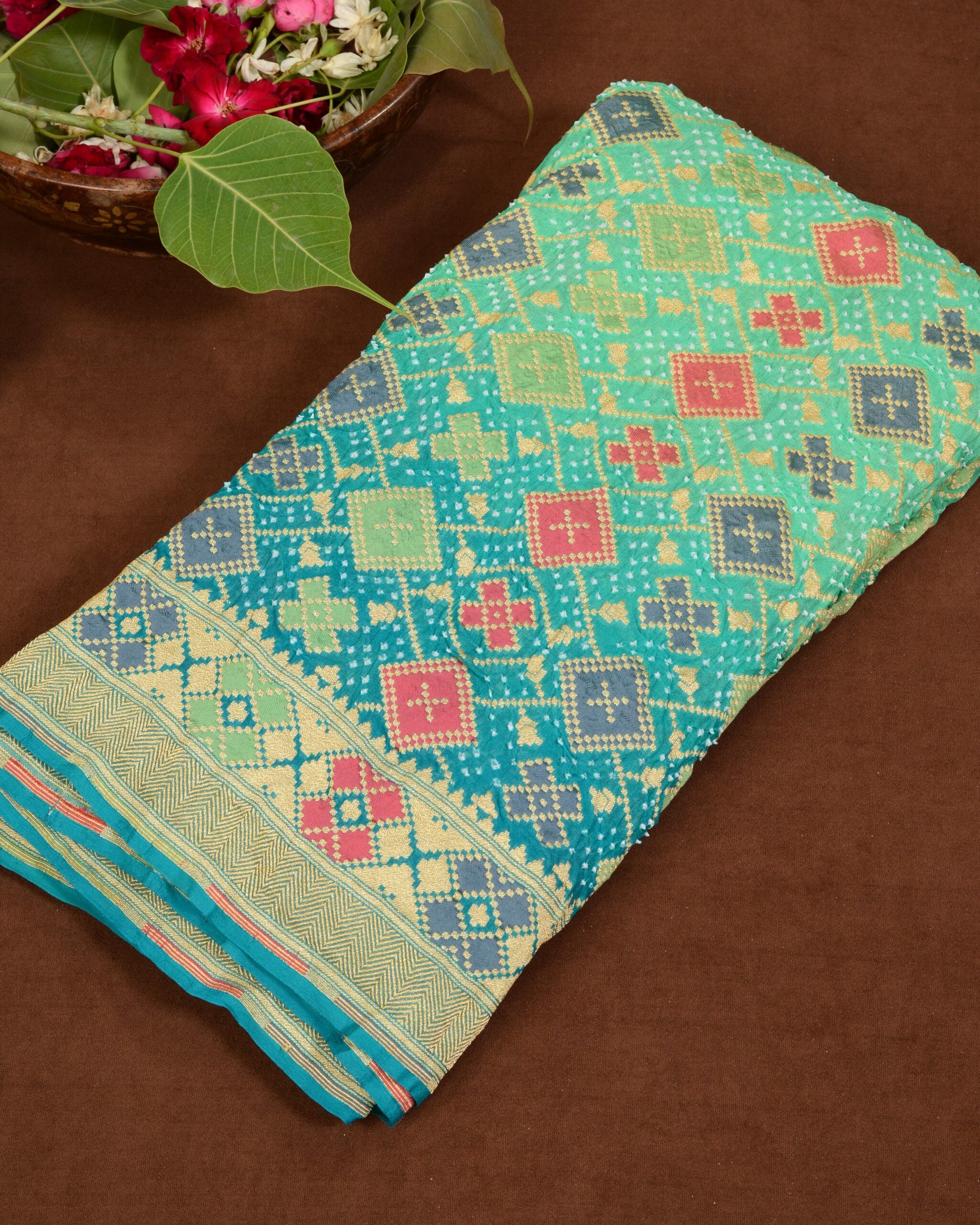 Banarasi Patola Weave Bandhani Saree Navdip Tundiya