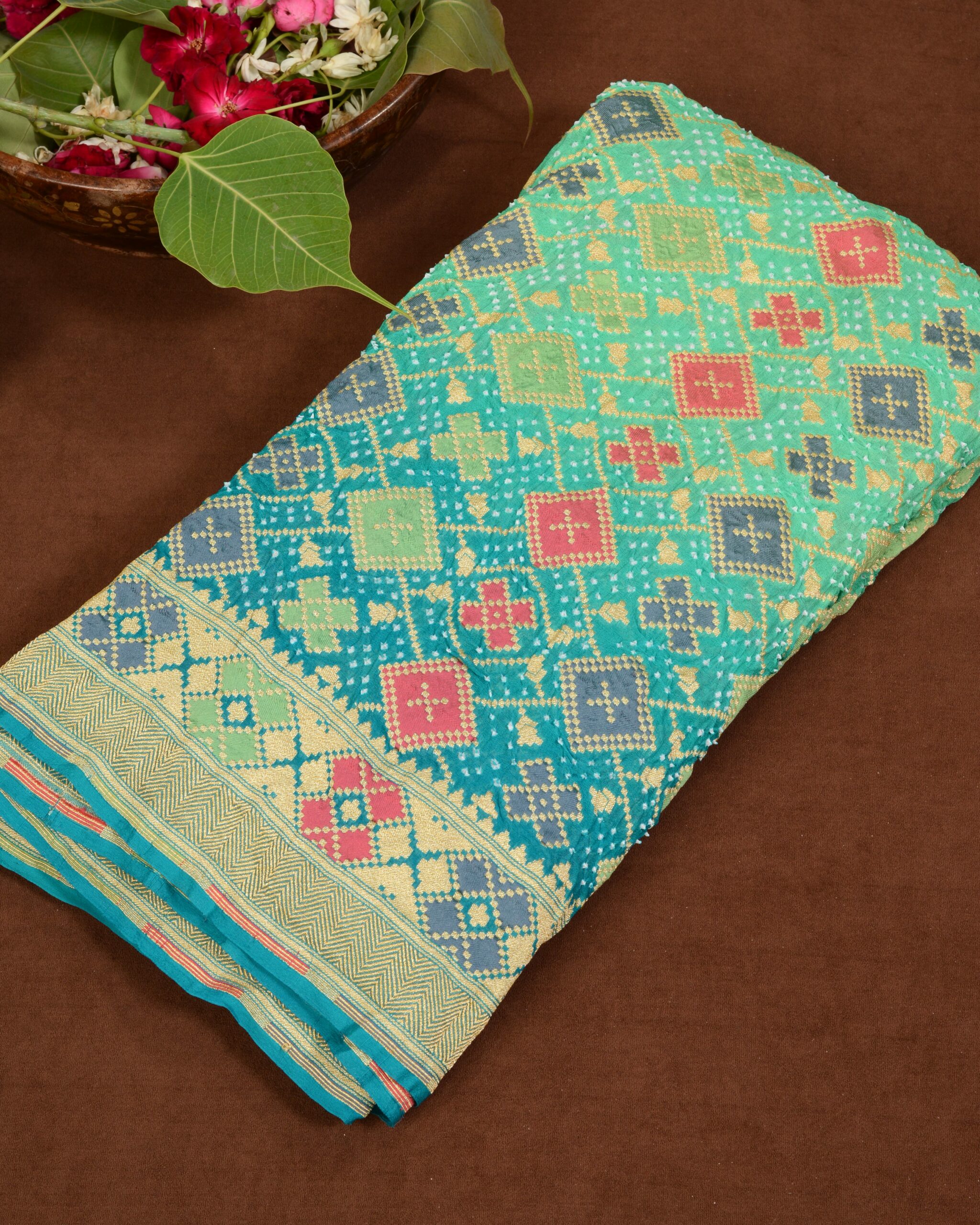 Banarasi Patola Weave Bandhani Saree Navdip Tundiya