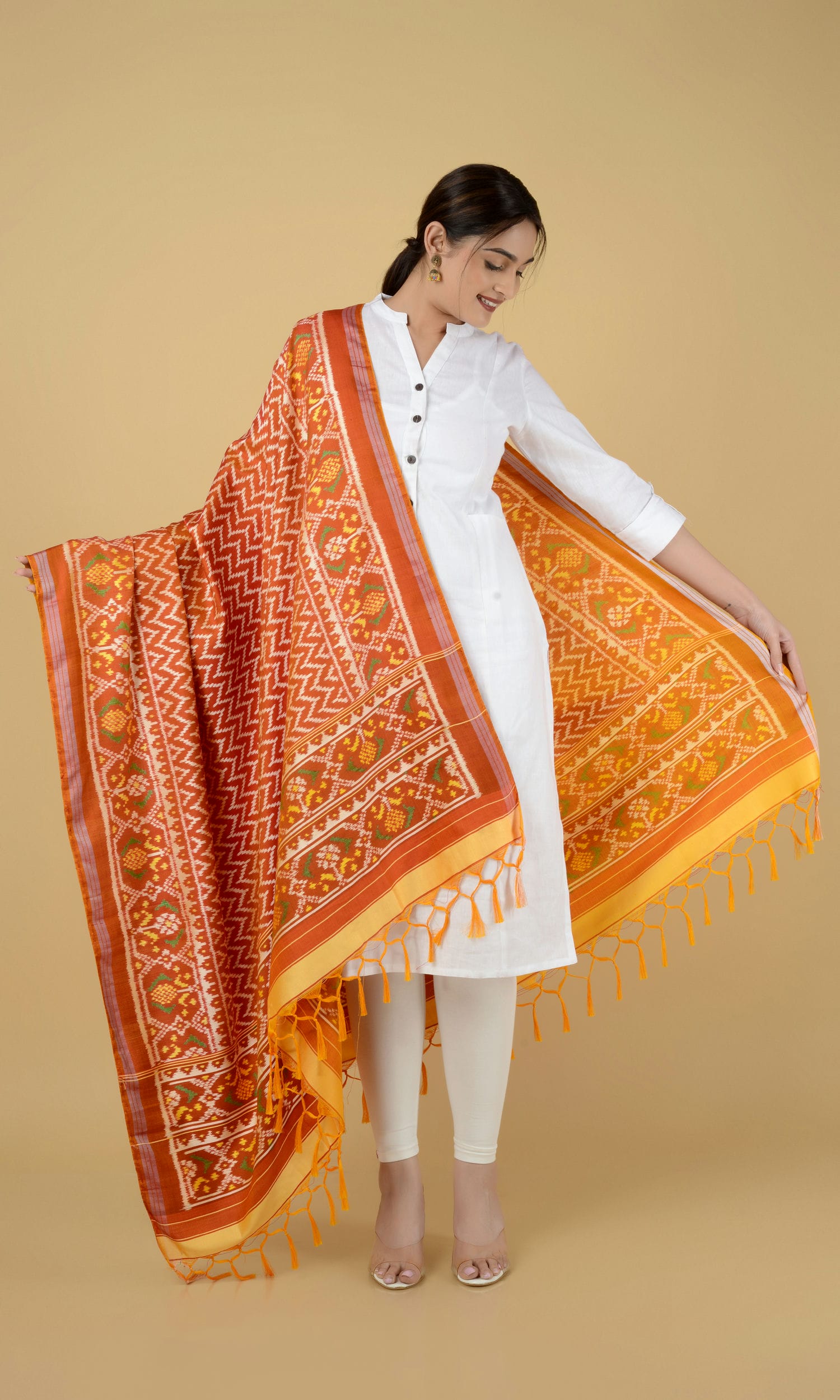 Twill Weave Patola Dupatta Laheriya
