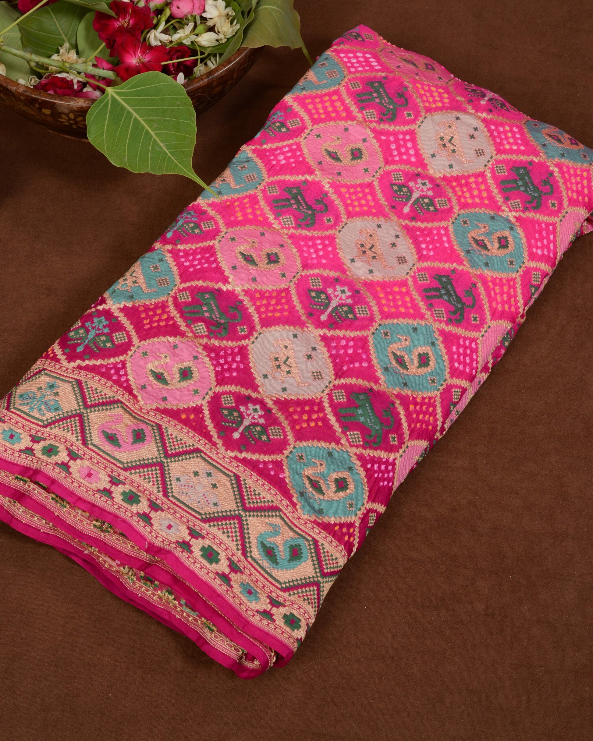Banarasi Patola Weave Bandhani Saree Navdip Tundiya