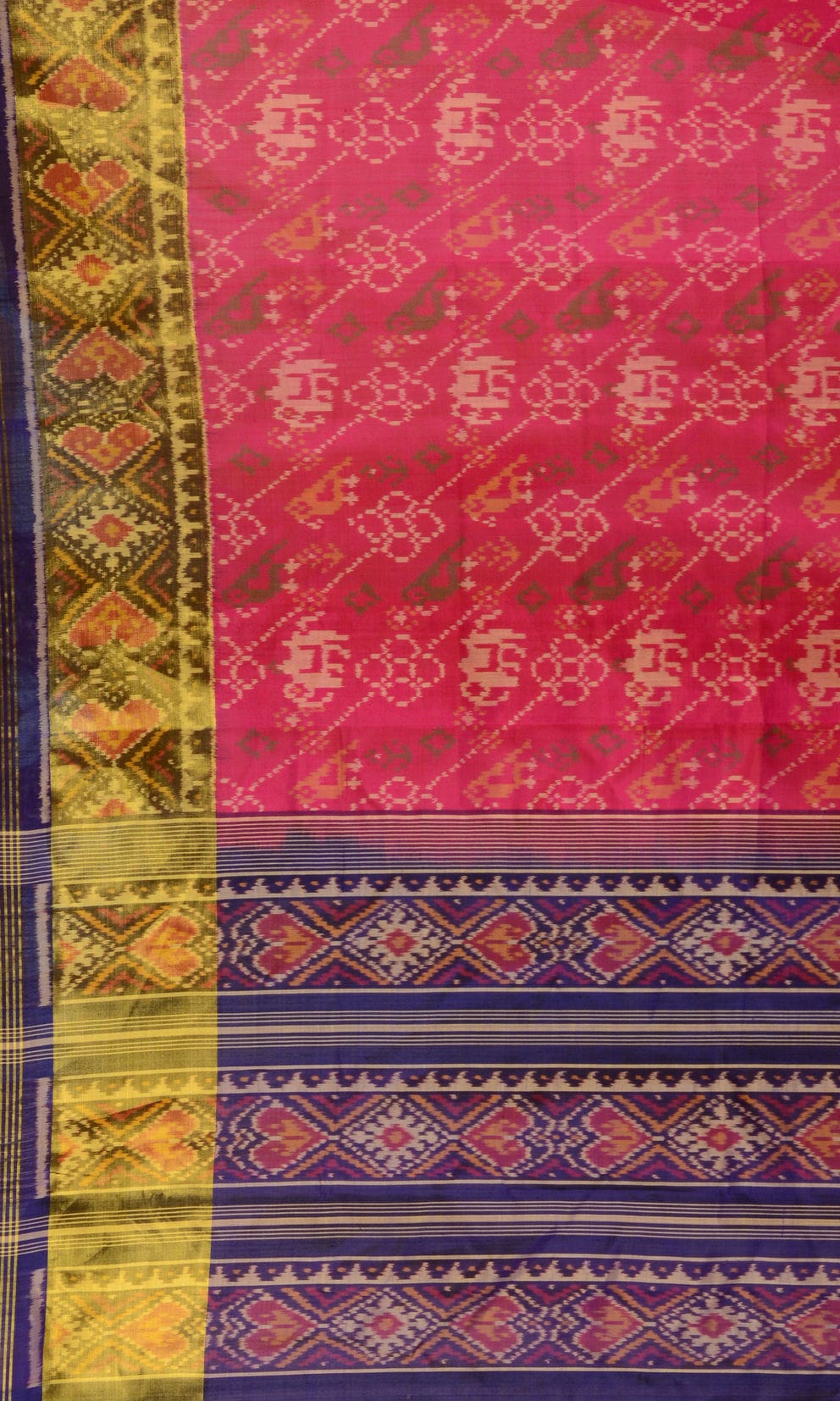 Rajkoti Patola Saree Elephant Parrot Laheriya