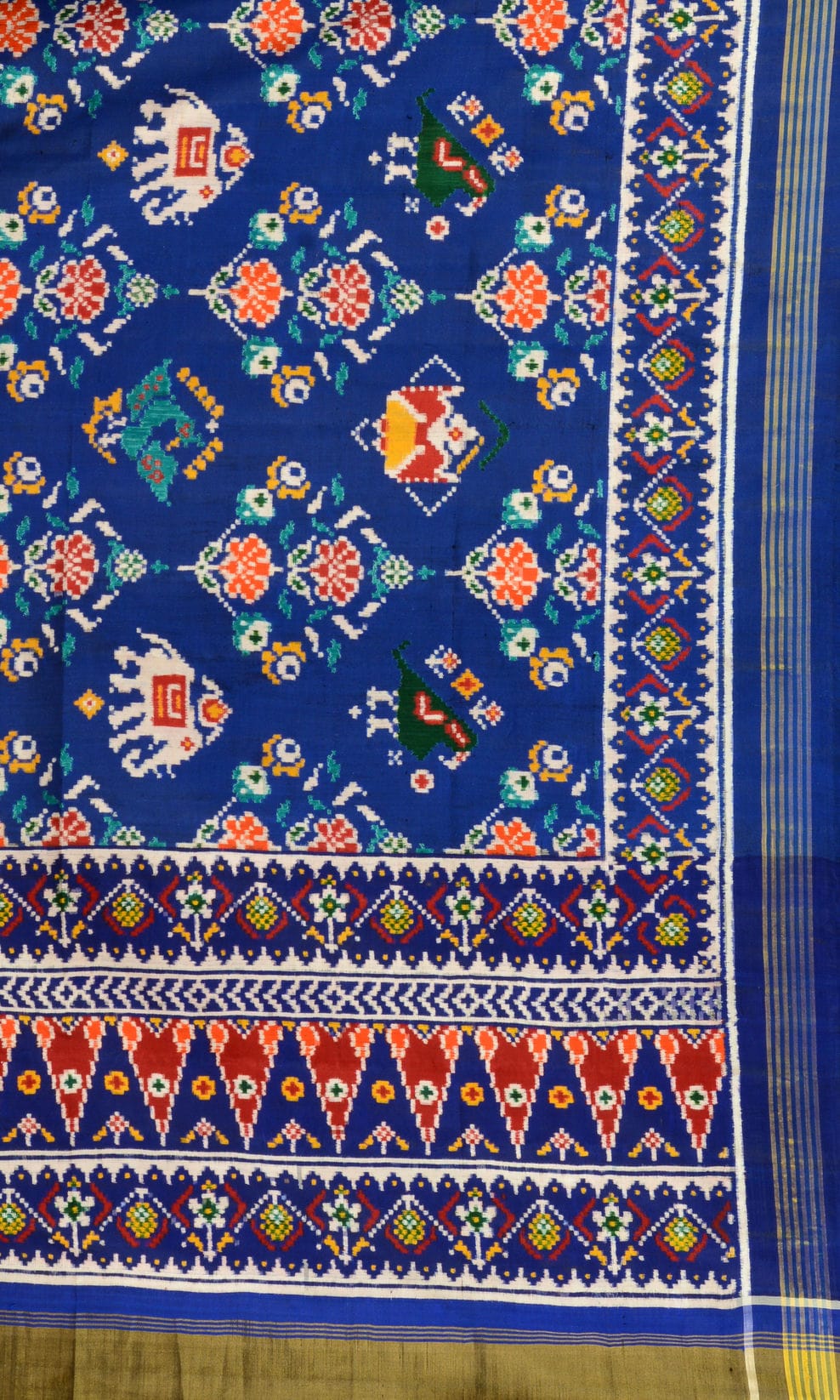 Double Ikat Patola Saree Nari Kunj Flower