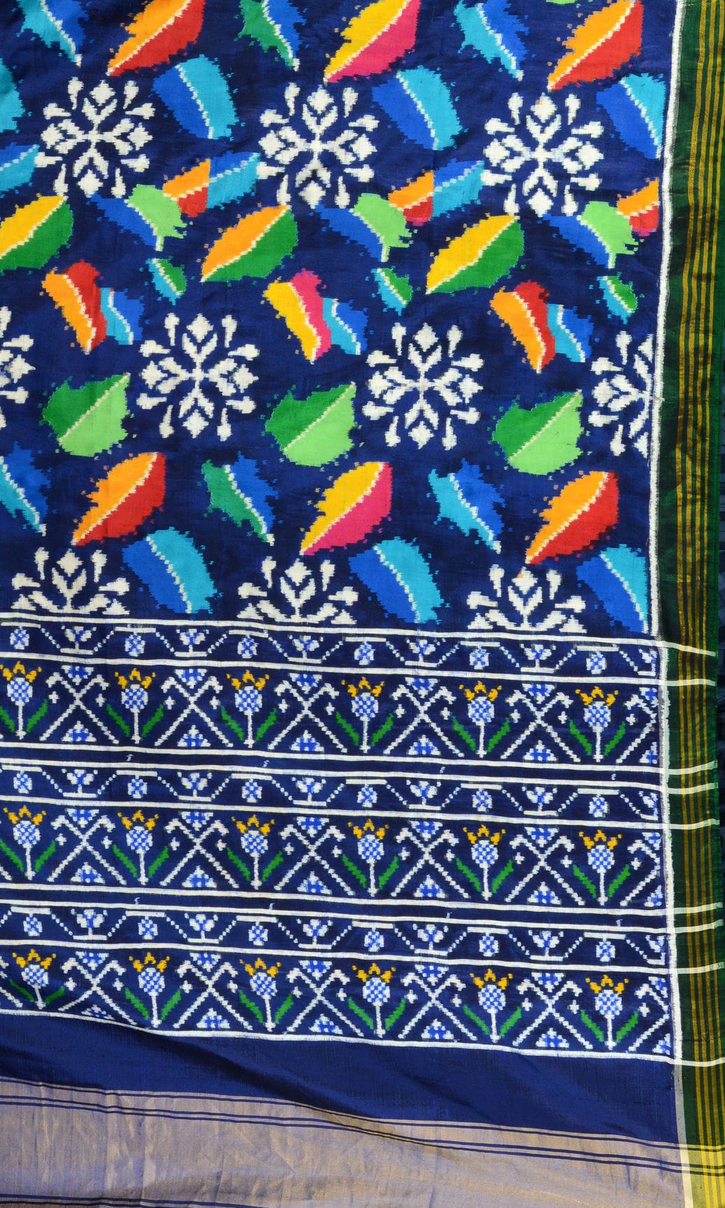 Double Ikat Patola Saree Leaf Jaal