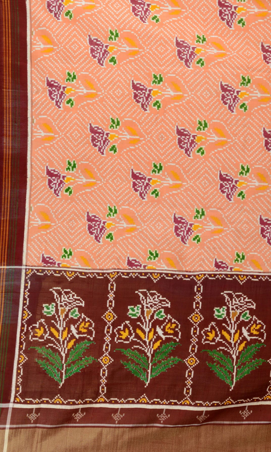 Double Ikat Patola Saree Flower Motifs