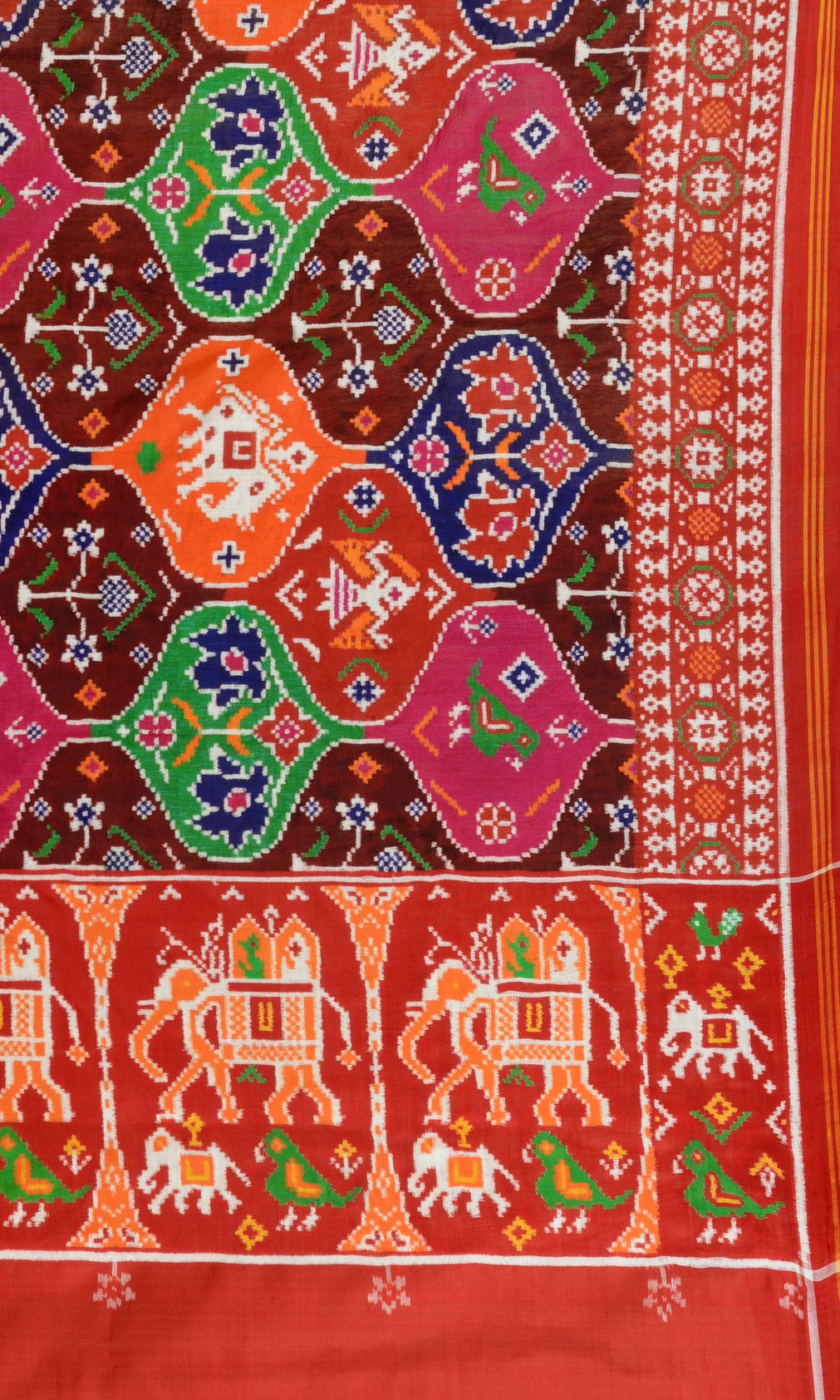 Double Ikat Patola Saree Multi Color & Figures