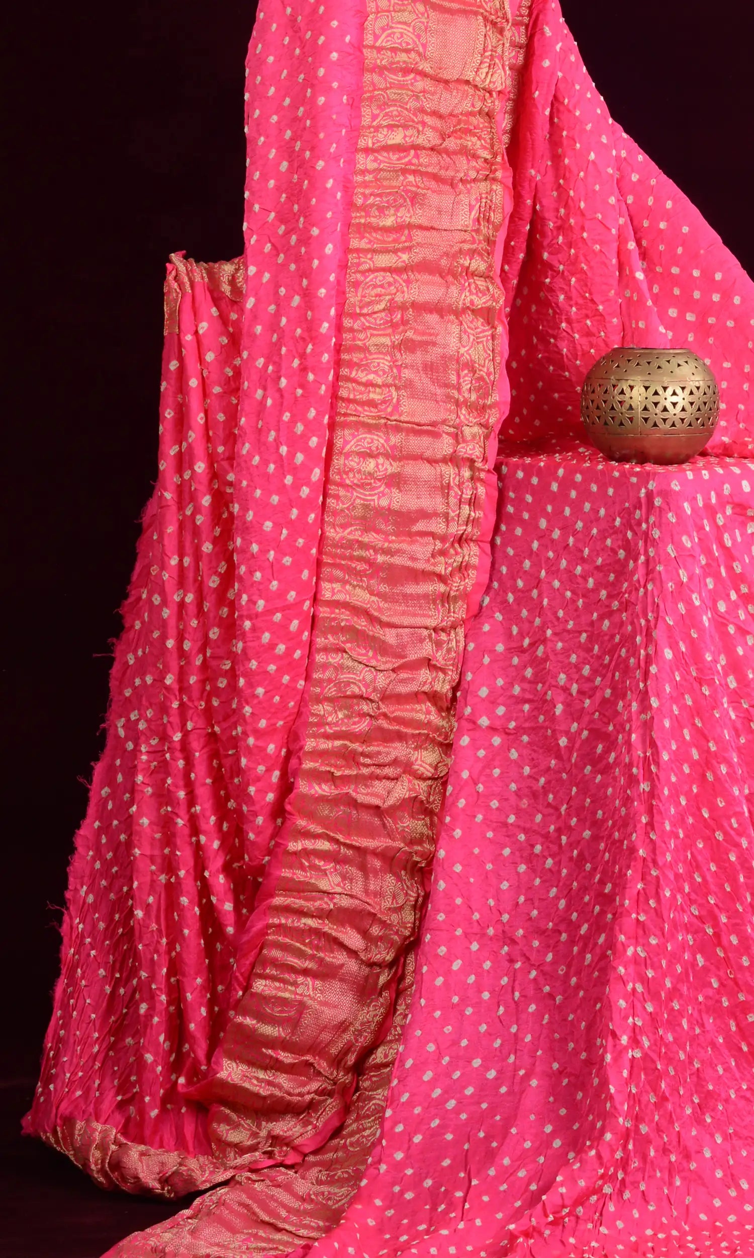 Gaji Kanjiwaram Bandhani Saree