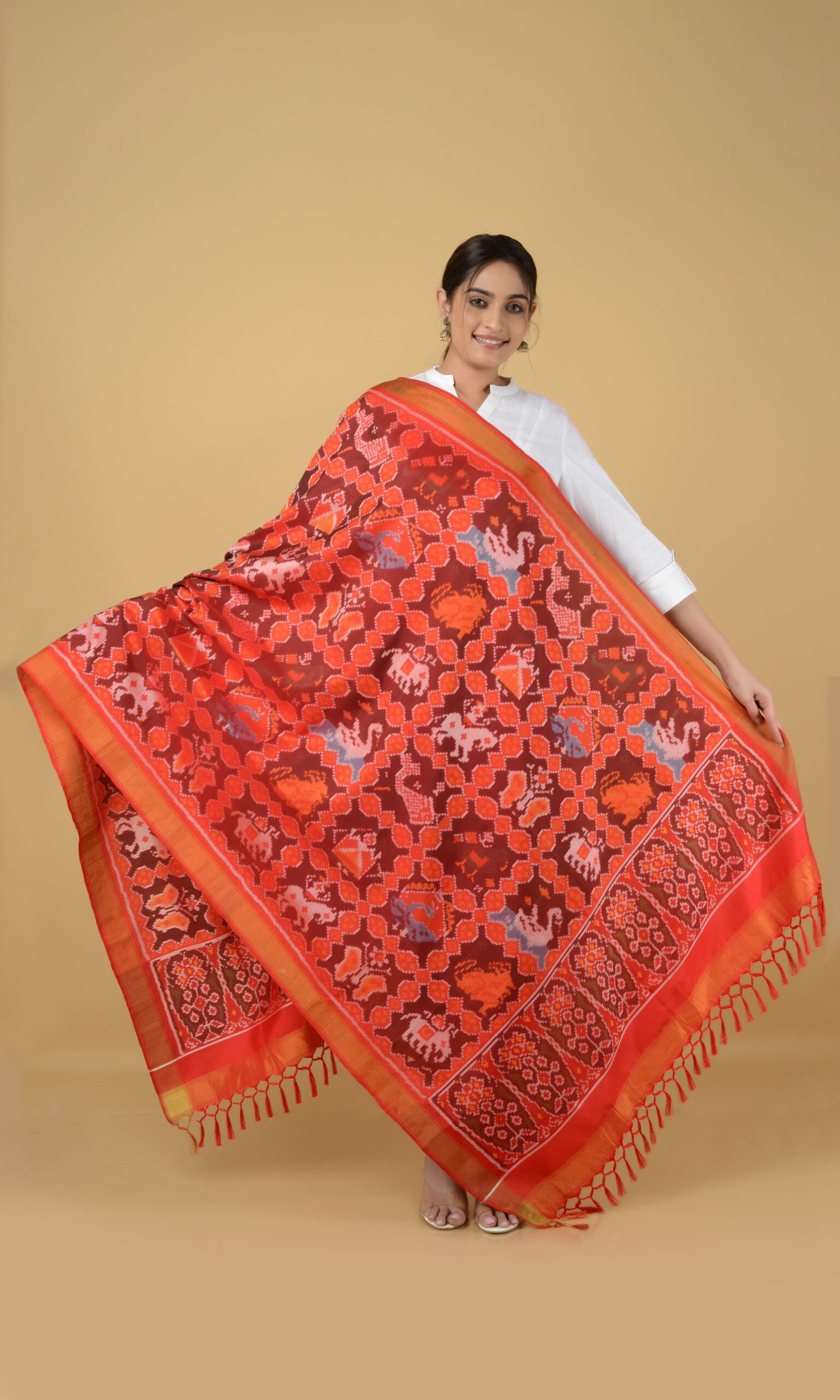 Single Ikat Patola Dupatta 9 Motif