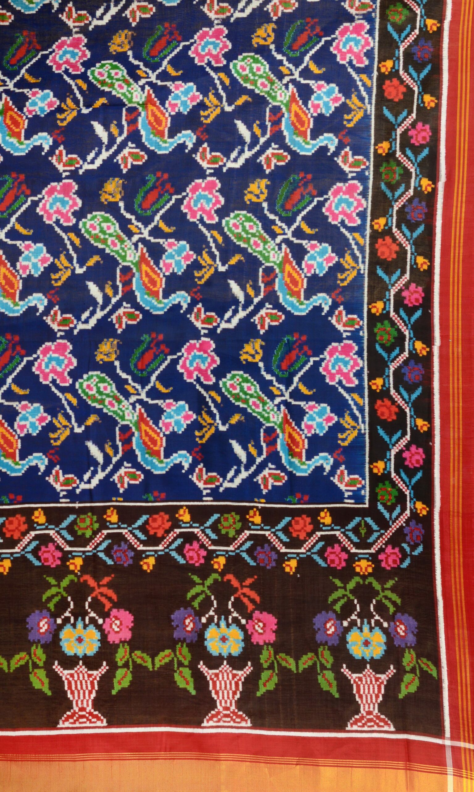 Double Ikat Patola Saree Peacock Jaal