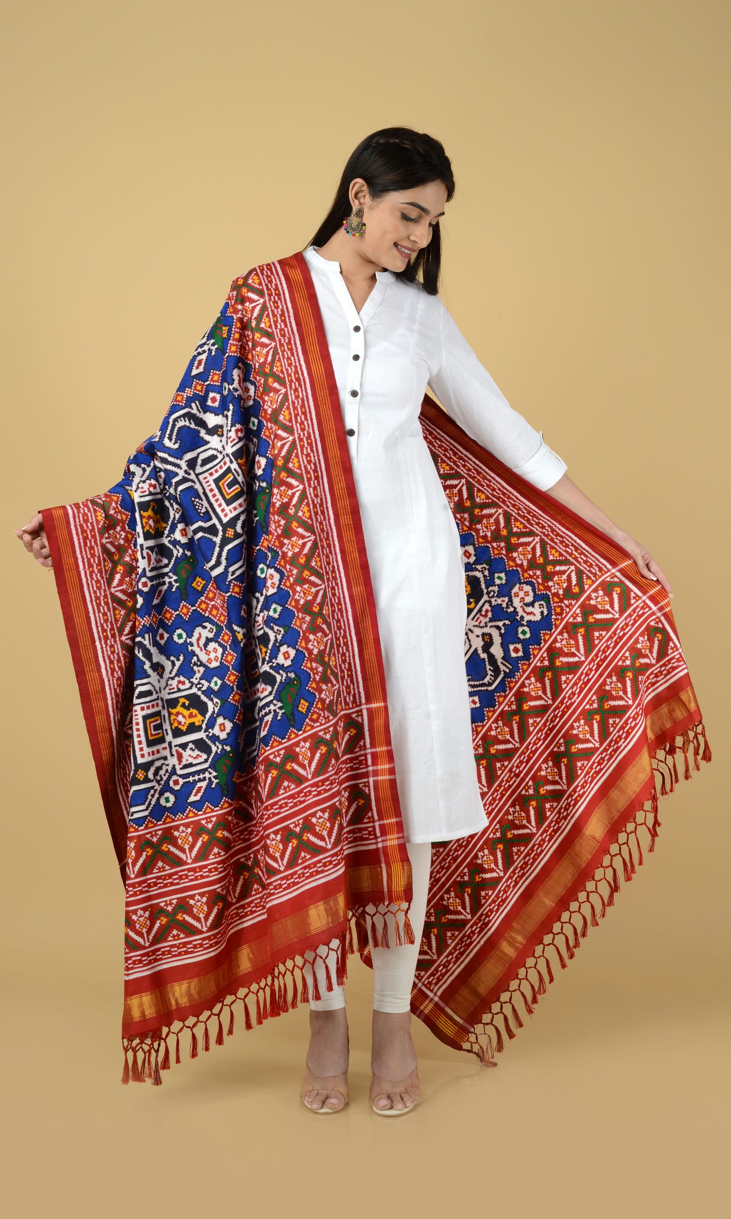 Double Ikat Patola Dupatta Hathi Savari