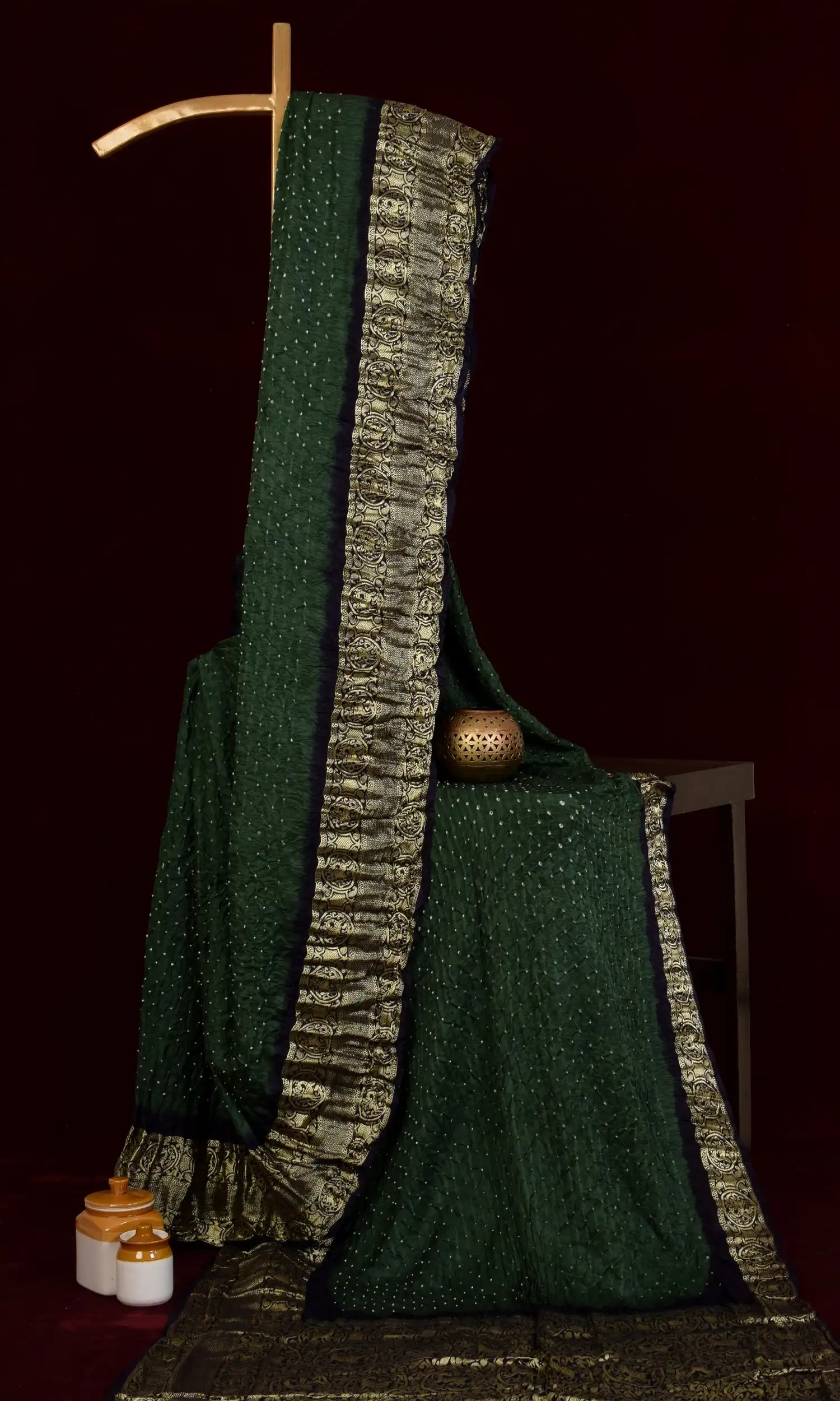 Gaji Kanjiwaram Bandhani Saree