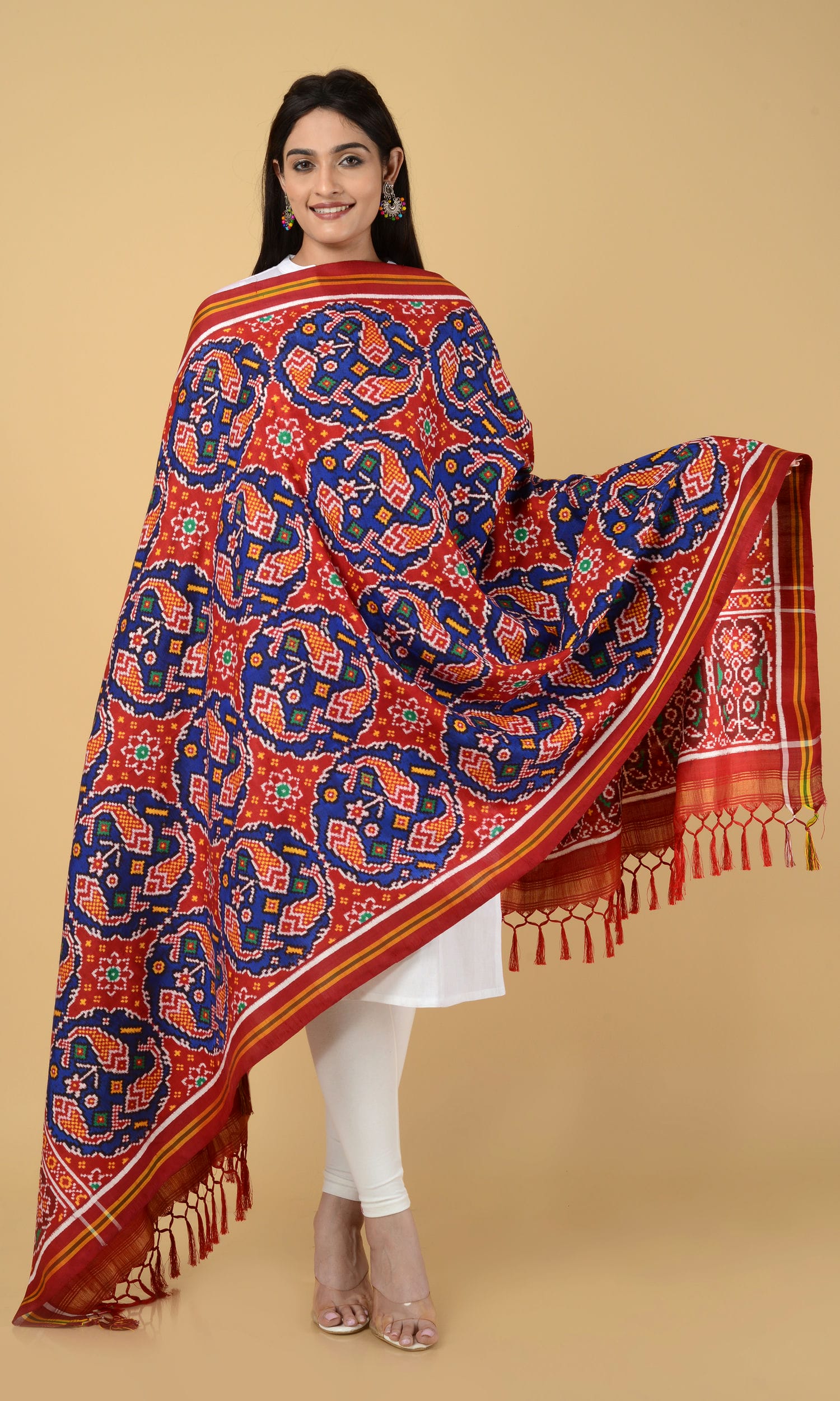 Double Ikat Patola Dupatta Fish Chhabdi
