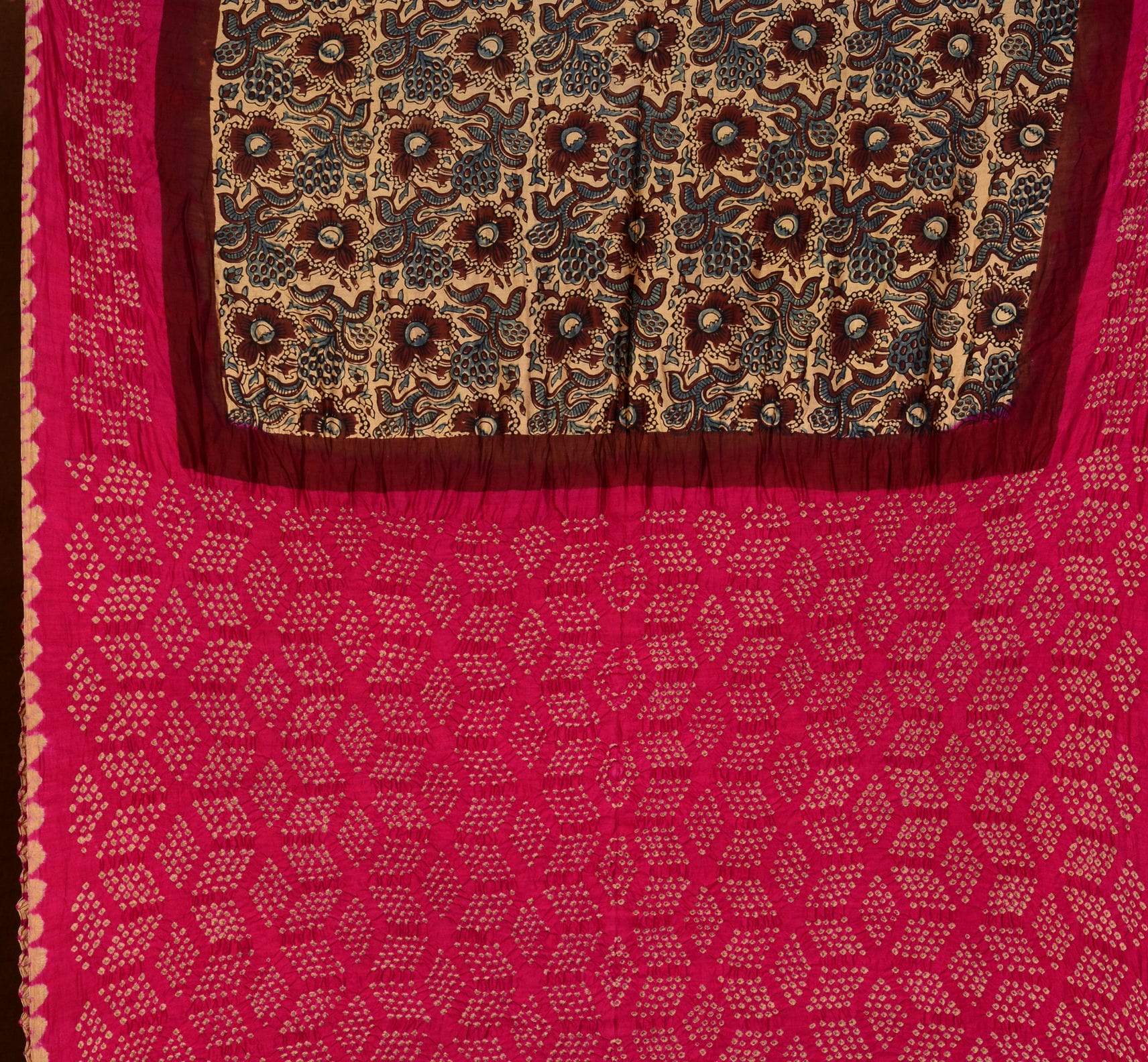 Ajrakh Bandhani Saree