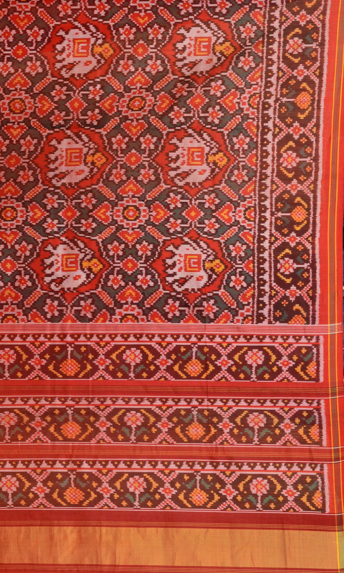 Single Ikat Patola Saree Manekchowk Hathi Ambari