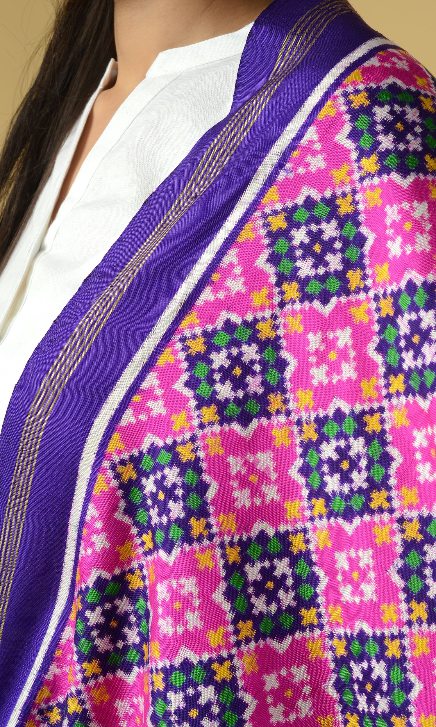 Double Ikat Patola Chanda Dupatta