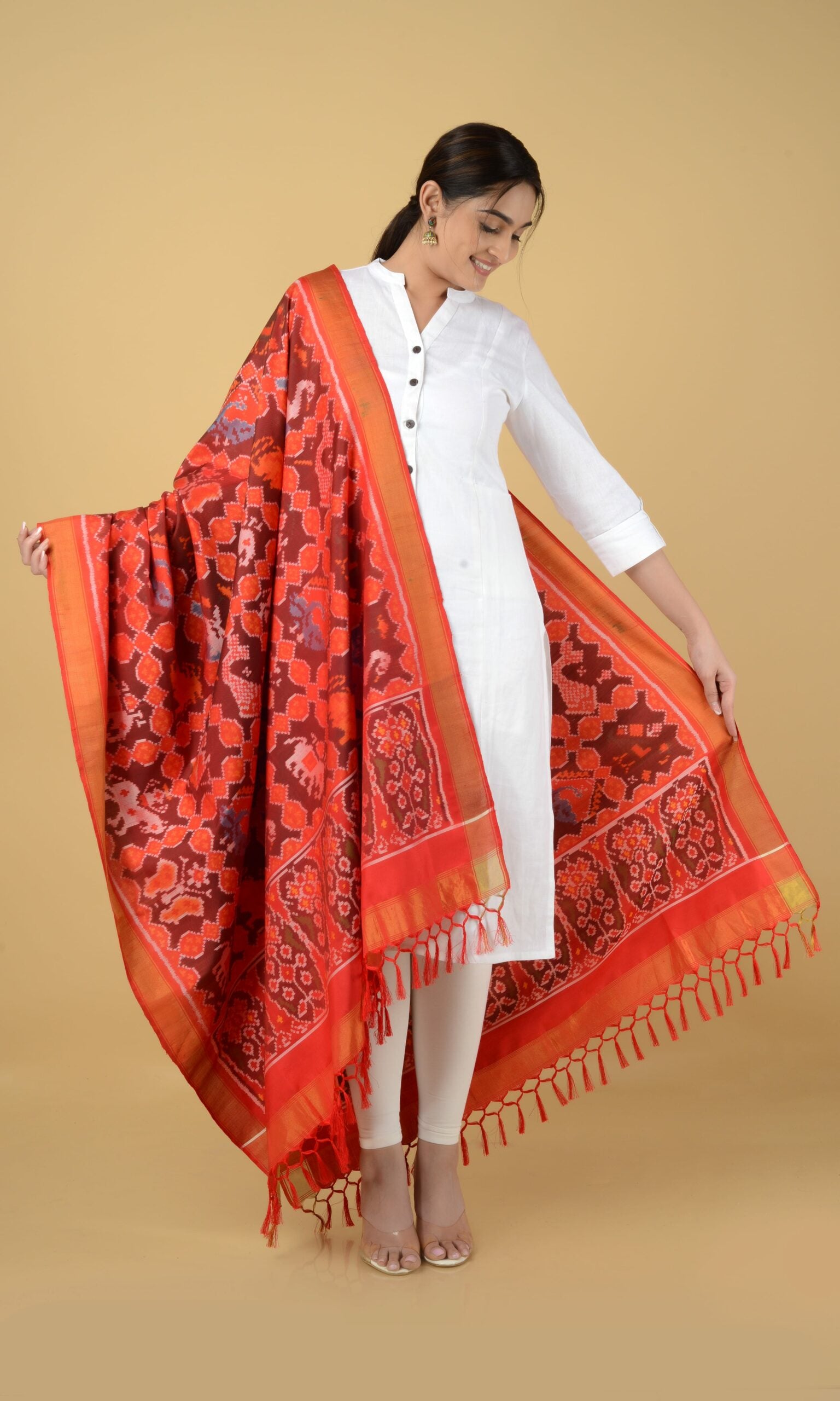 Single Ikat Patola Dupatta 9 Motif
