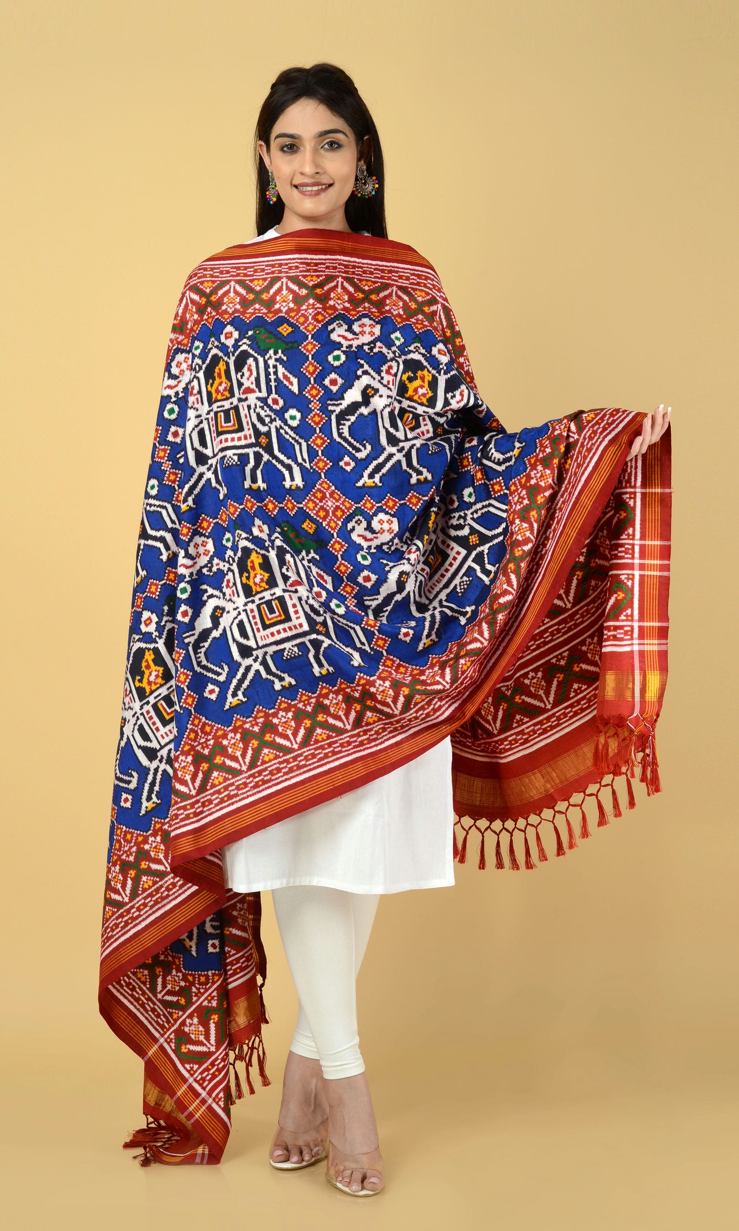Double Ikat Patola Dupatta Hathi Savari