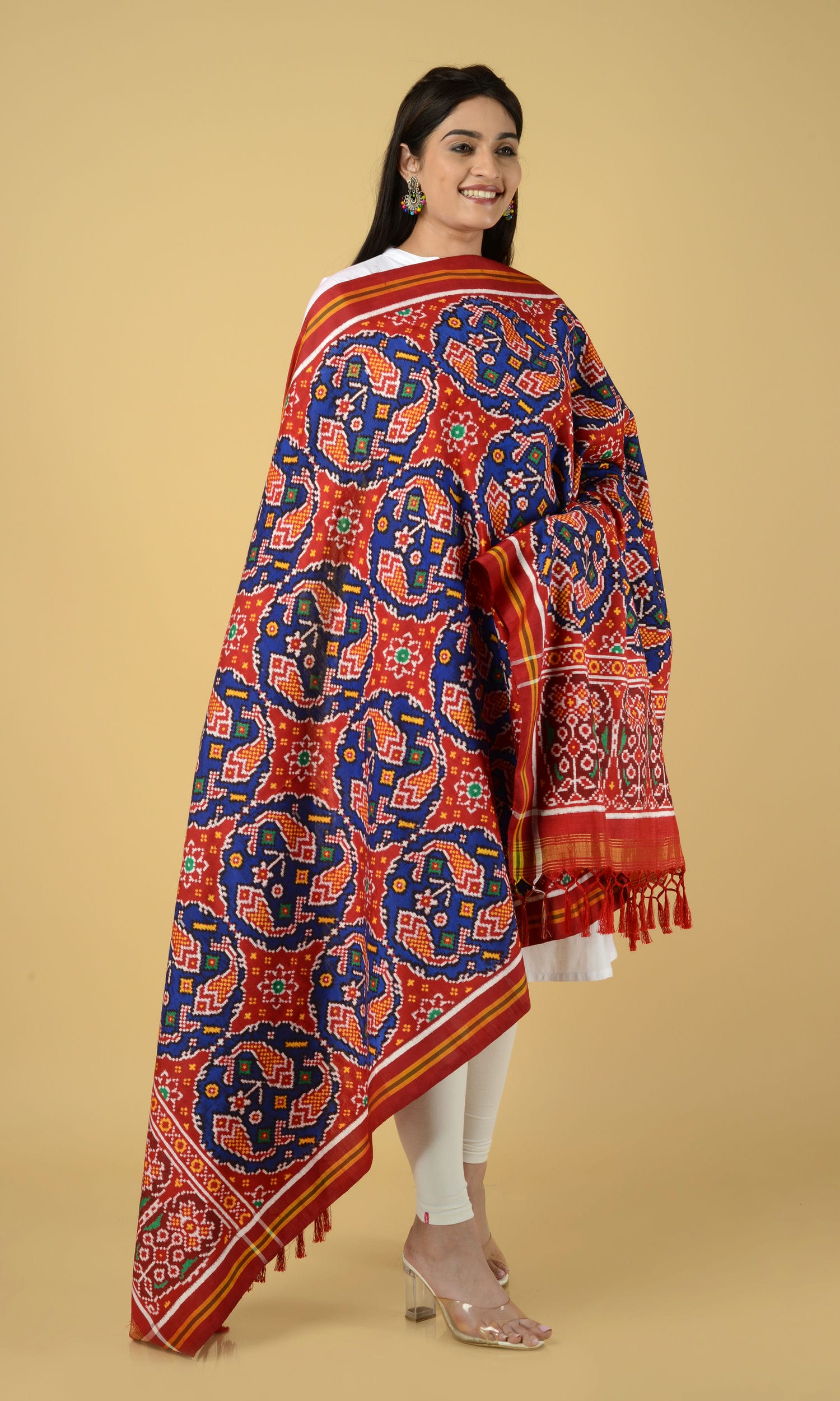 Double Ikat Patola Dupatta Fish Chhabdi