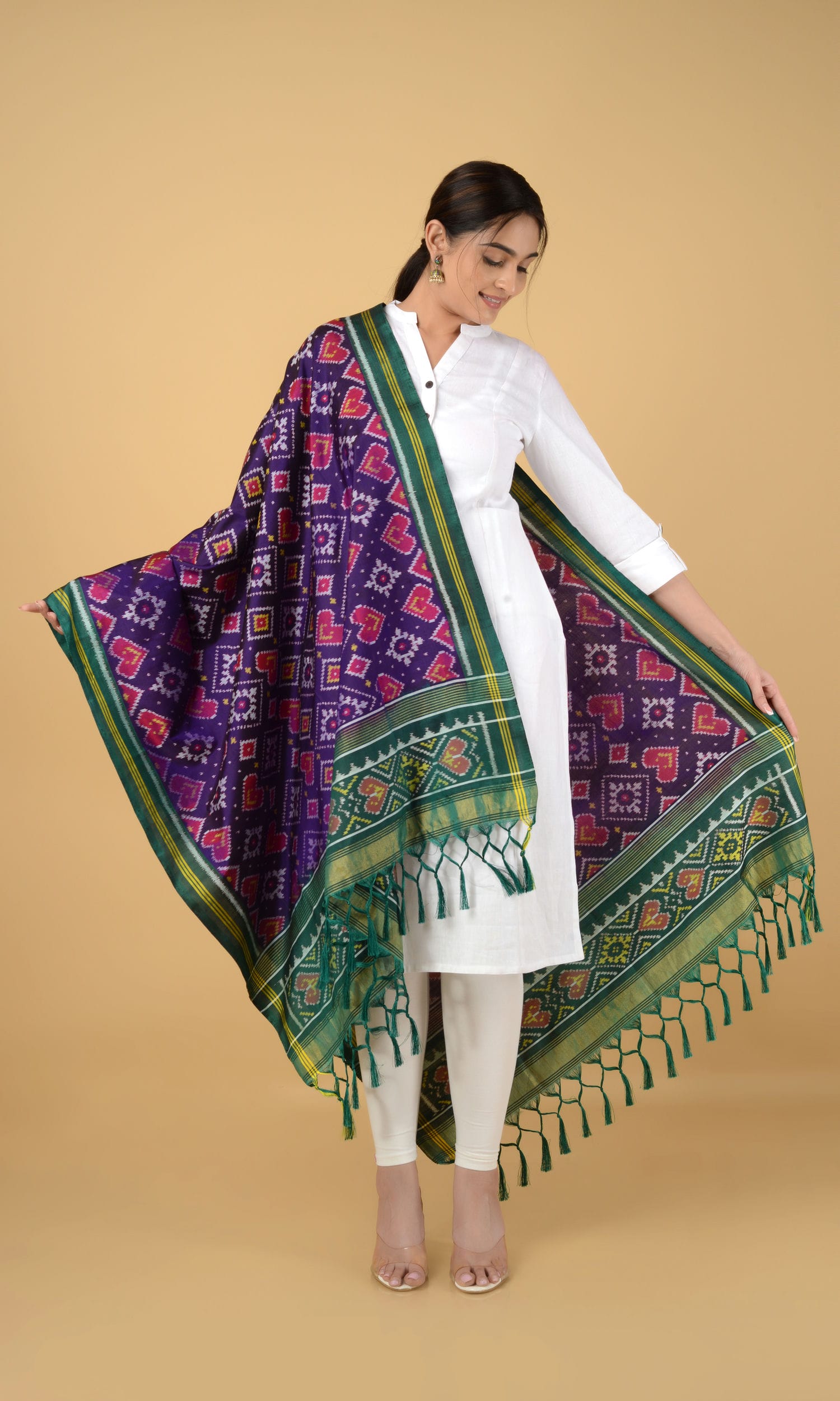 Single Ikat Patola Dupatta Pan Chanda