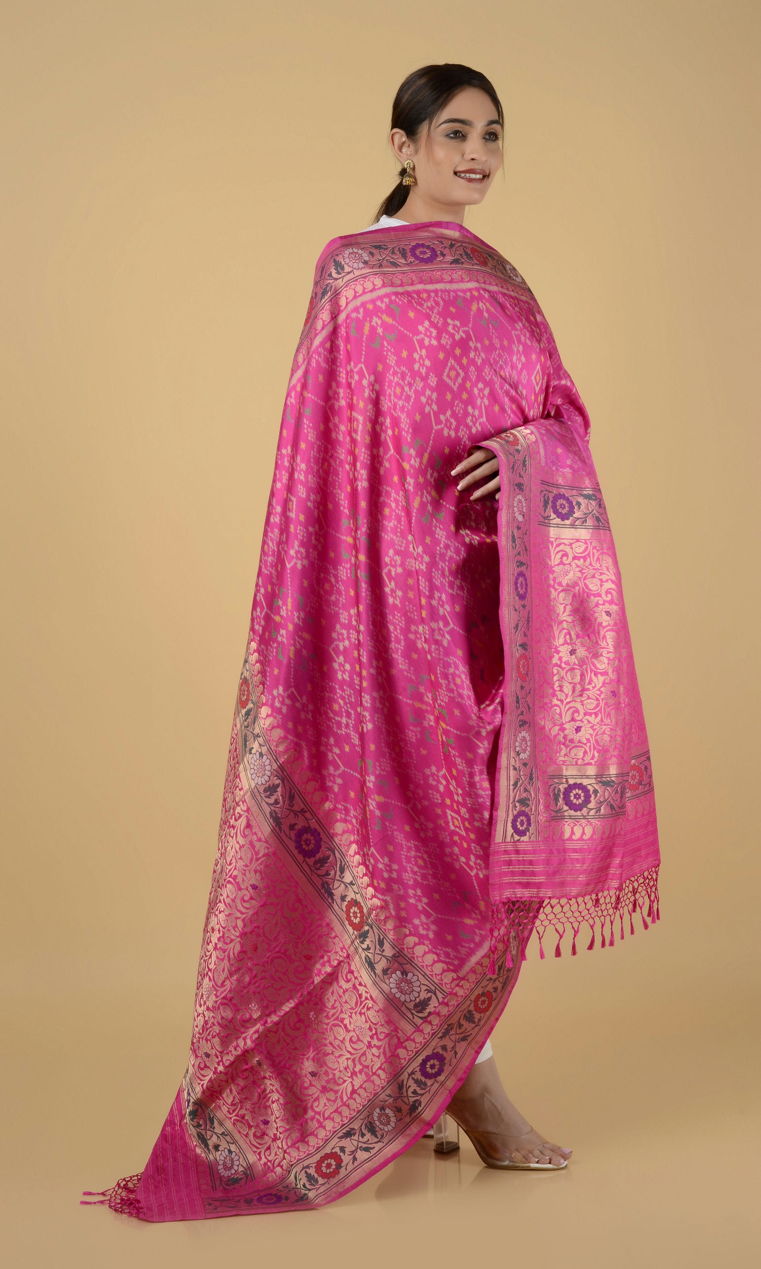 Banarasi Single Ikat Patola Dupatta Nau Ratan