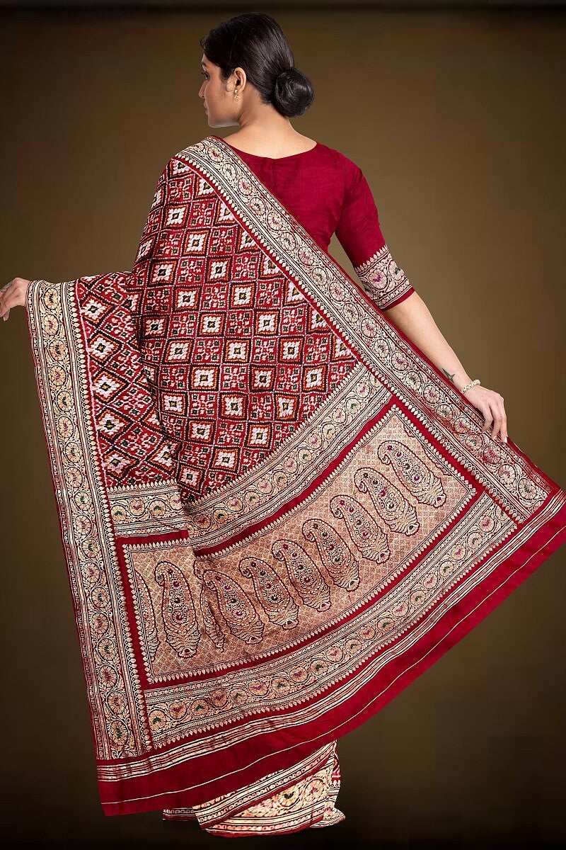 Patola By Navdip Tundiya Banarasi Single Ikat Pan Chanda Saree Memorable 23