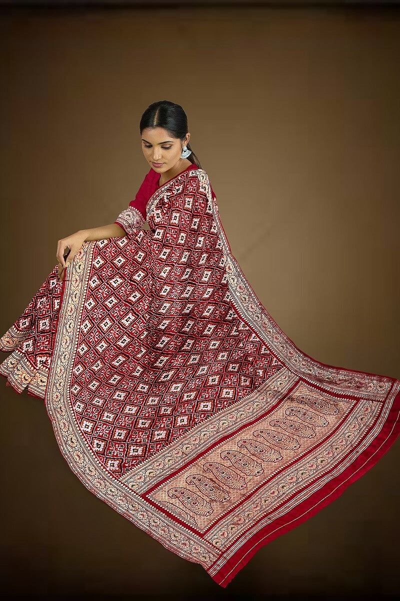Patola By Navdip Tundiya Banarasi Single Ikat Pan Chanda Saree Memorable 23