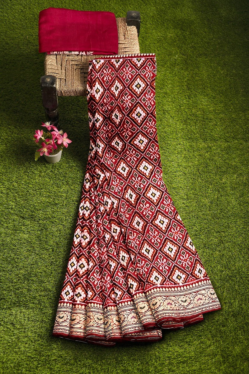 Patola By Navdip Tundiya Banarasi Single Ikat Pan Chanda Saree Memorable 23