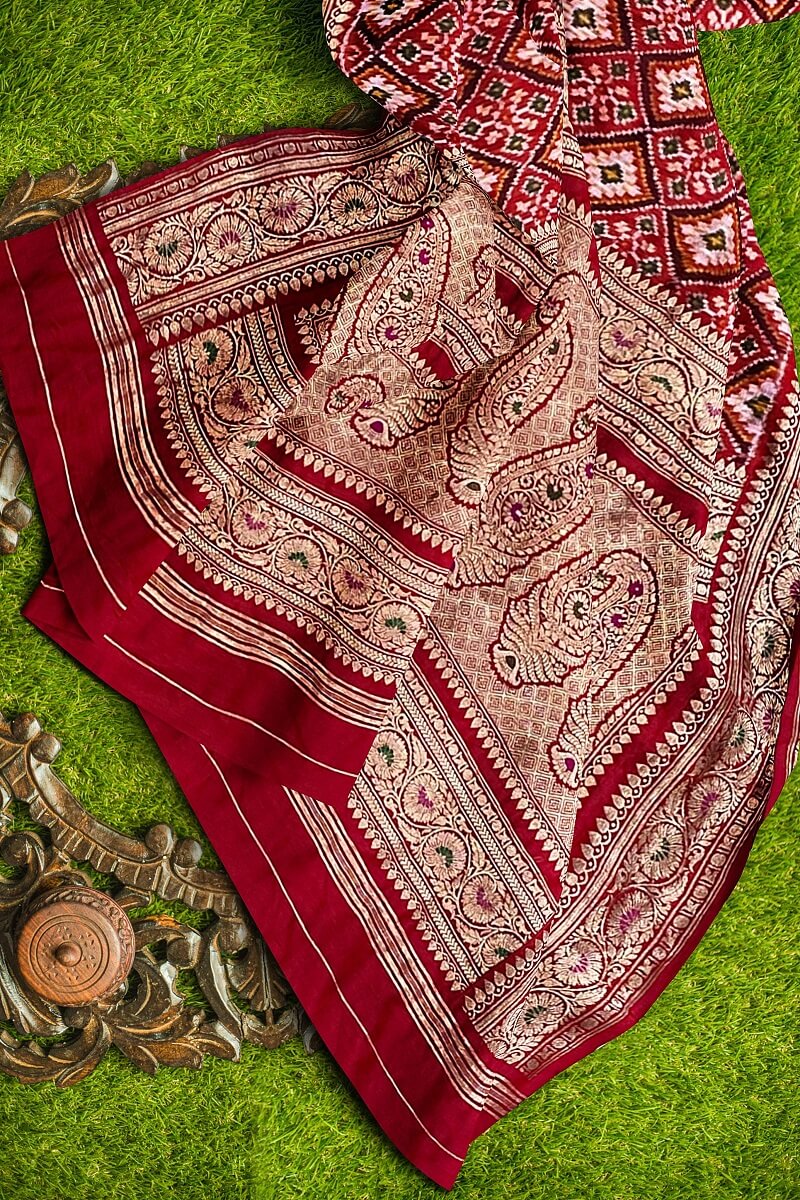 Patola By Navdip Tundiya Banarasi Single Ikat Pan Chanda Saree Memorable 23