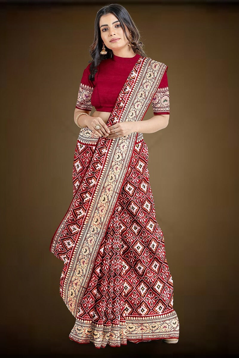 Patola By Navdip Tundiya Banarasi Single Ikat Pan Chanda Saree Memorable 23