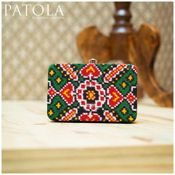 Double Ikkat Patola Clutch Manekchowk