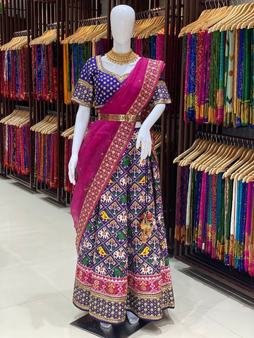 Double Ikat Patola Lehenga Nari Kunj