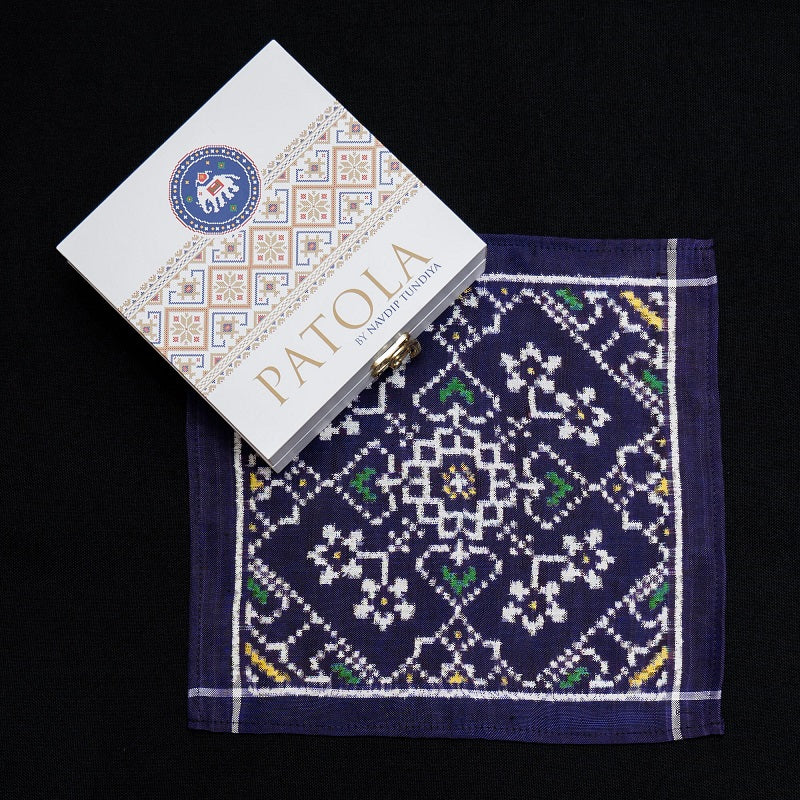 Double Ikat Pocket Square Maneck Chowk Nau Ratan