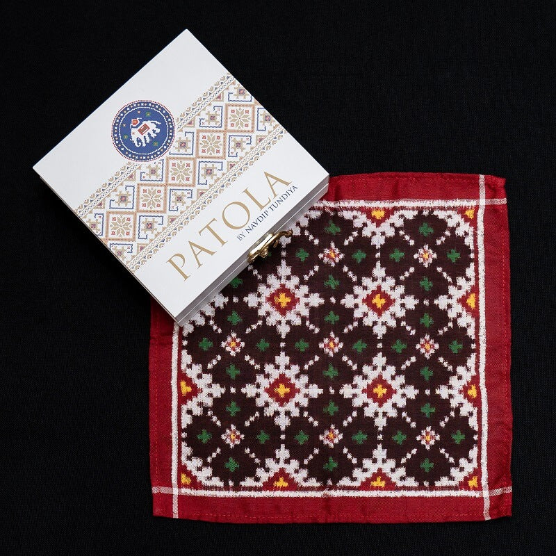 Double Ikat Pocket Square Chanda
