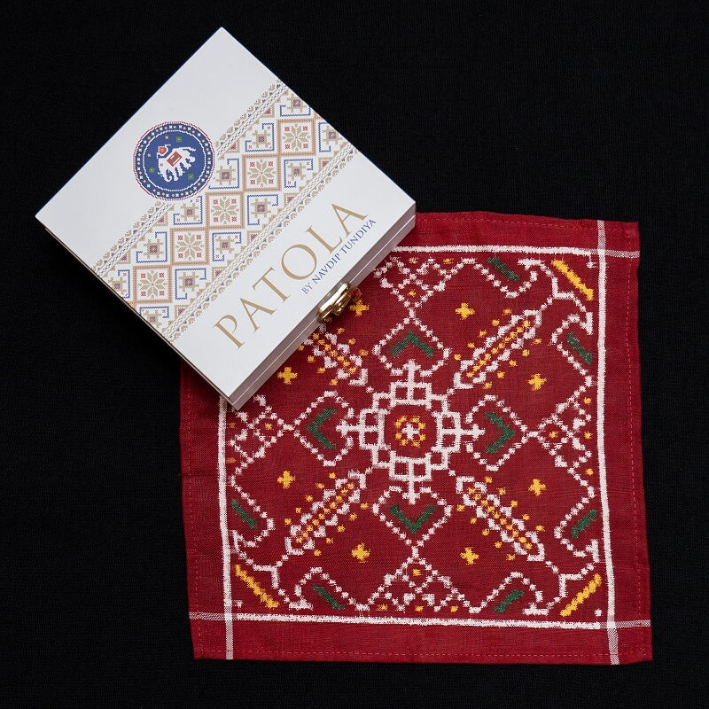 Double Ikat Pocket Square Maneck Chowk