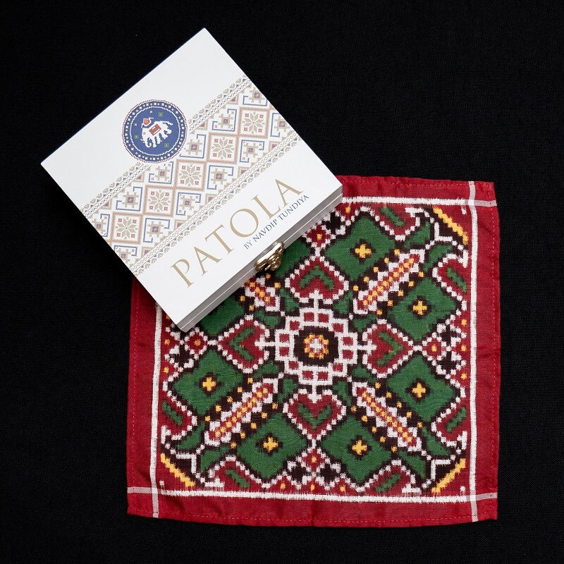 Double Ikat Pocket Square Maneck Chowk