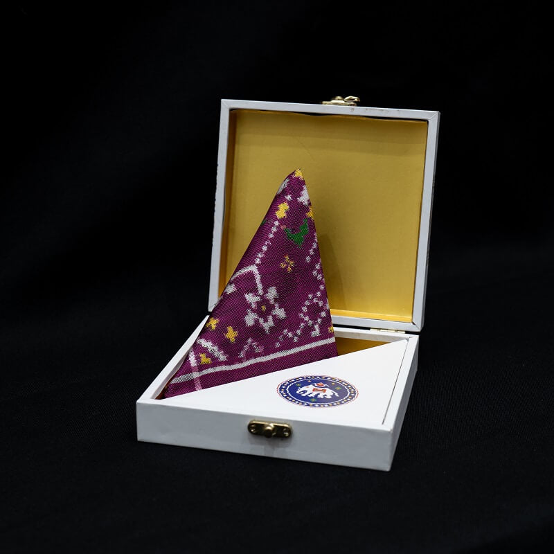 Double Ikat Pocket Square Nau Ratan