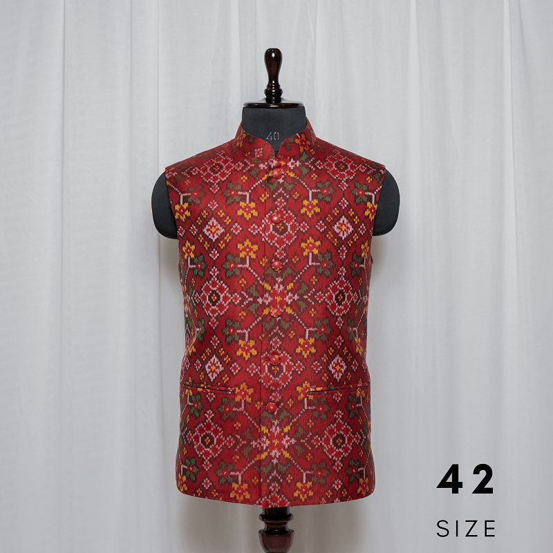 Nehru Jacket Single Ikat Patola Memorable 237