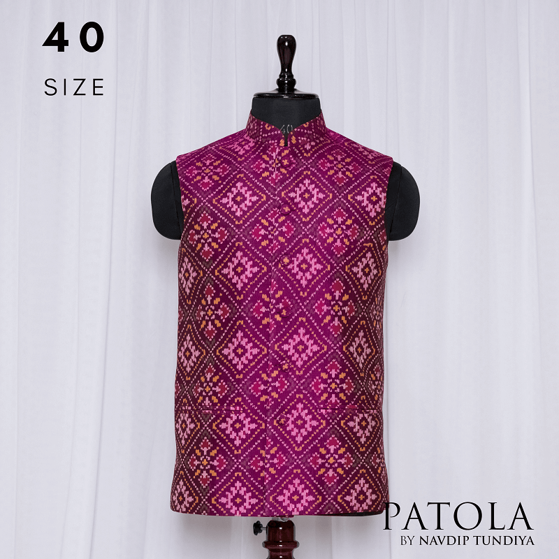 Nehru Jacket Single Ikat Patola