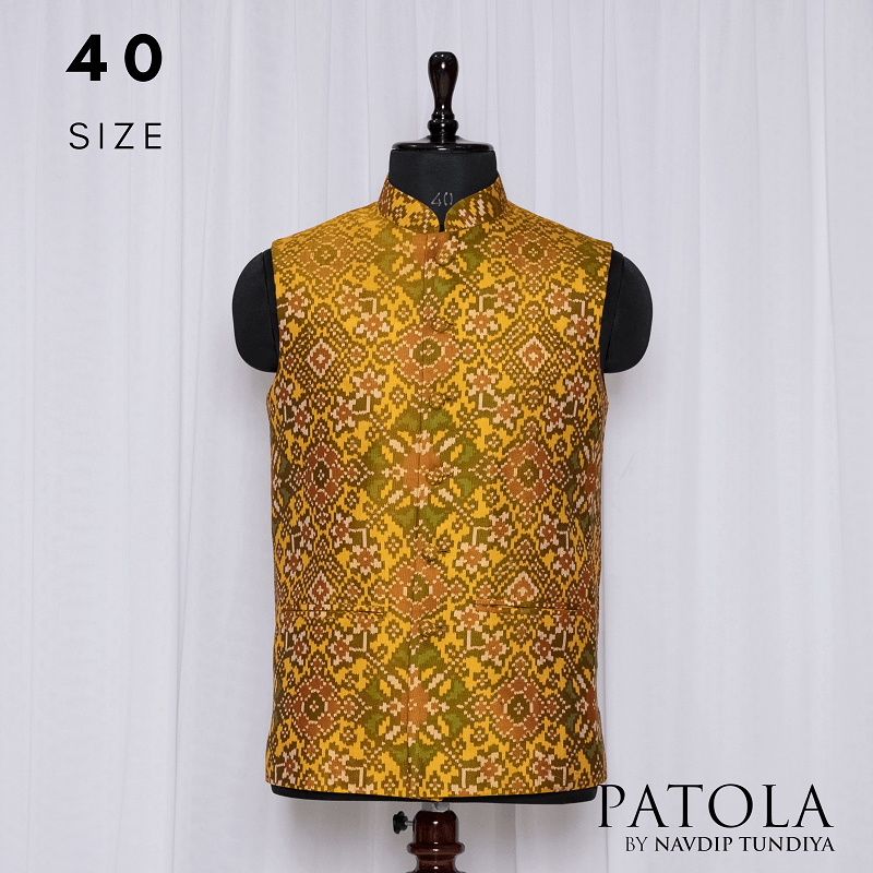 Nehru Jacket Single Ikat Patola