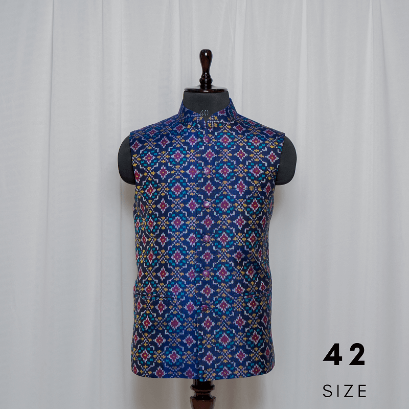 Nehru Jacket Single Ikat Patola Memorable 242