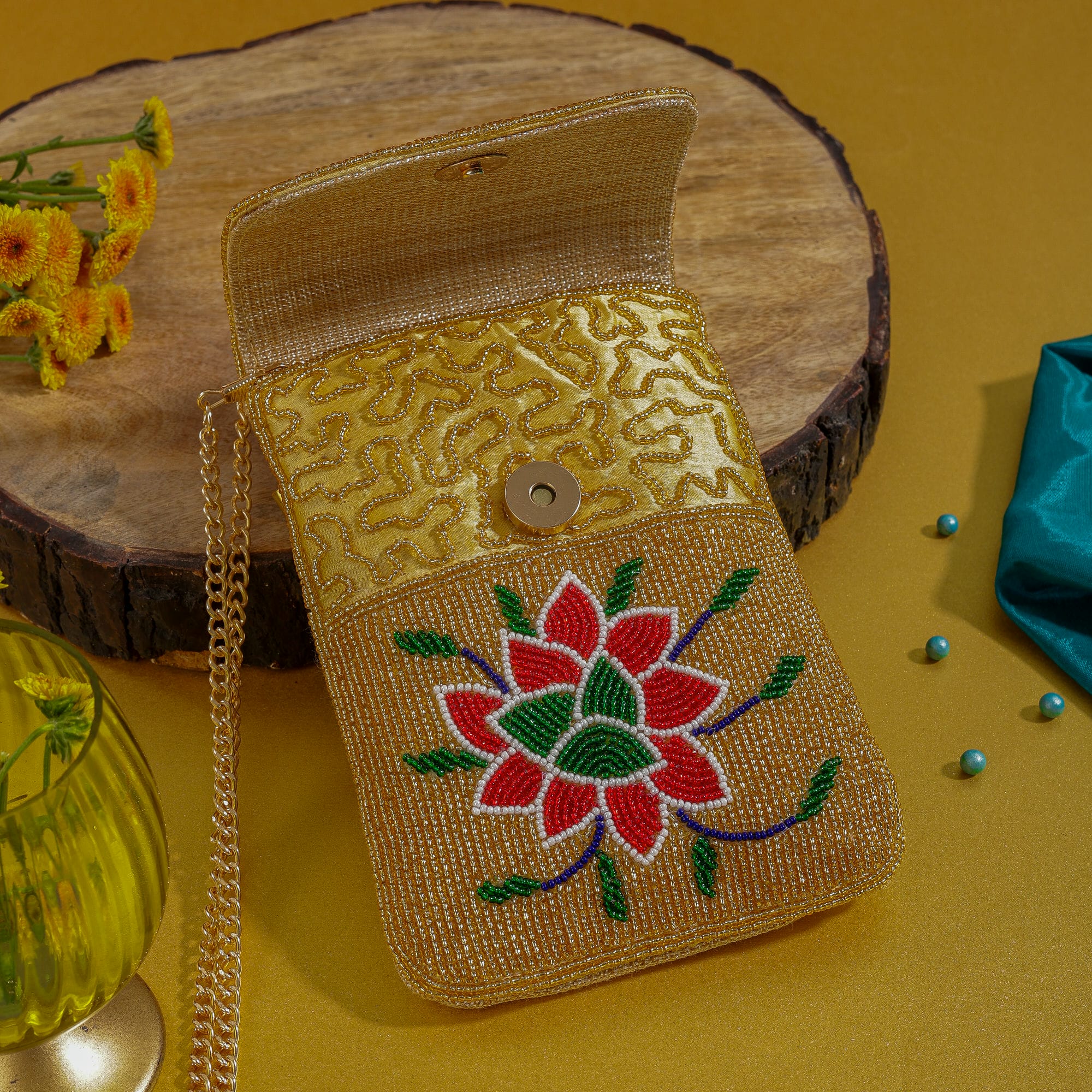 Mobile Cover Pearl Beaded Patola