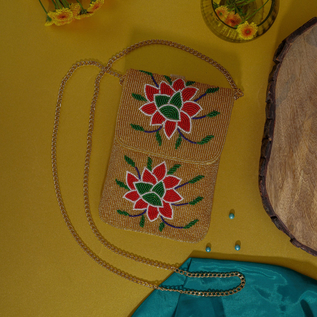 Mobile Cover Pearl Beaded Patola