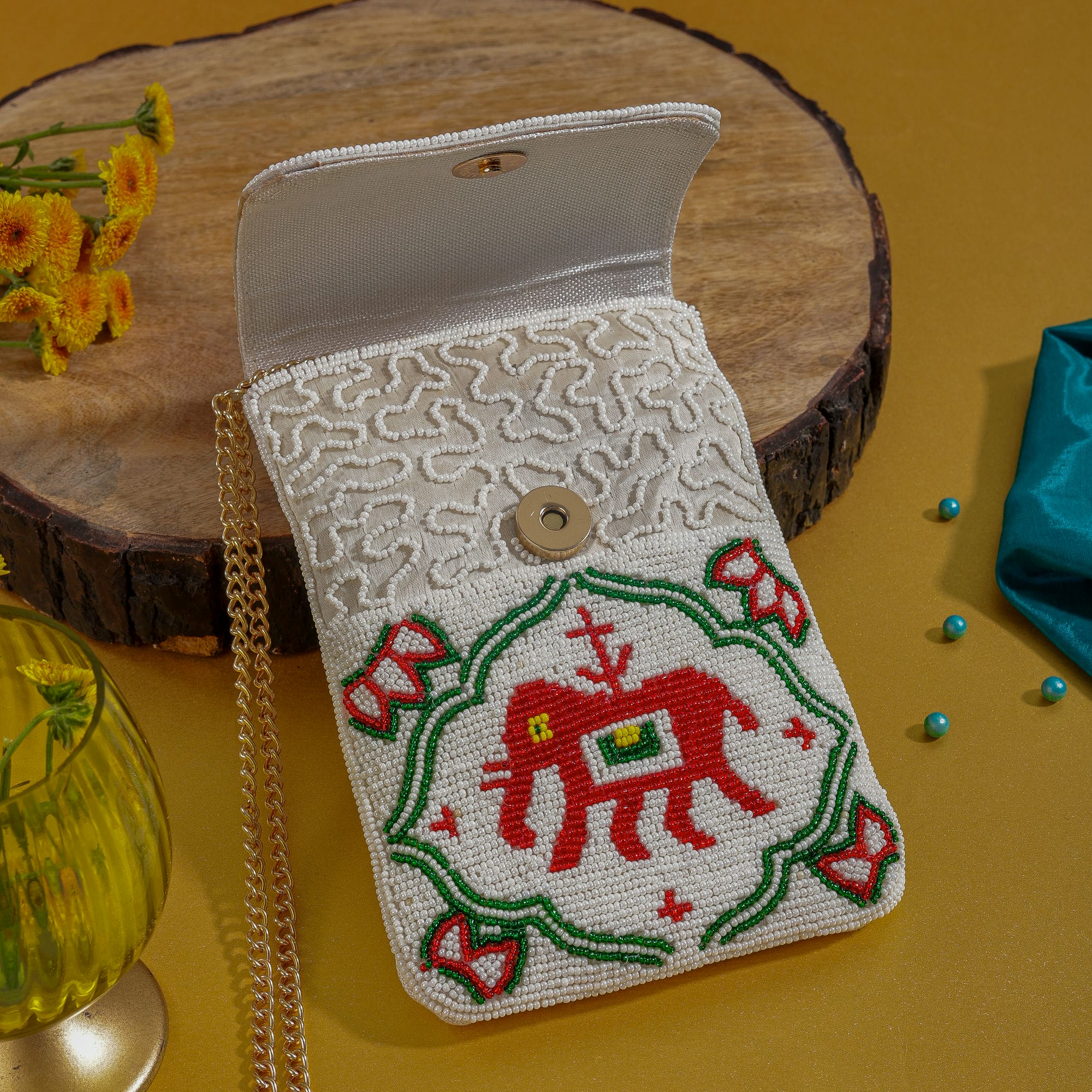 Mobile Cover Pearl Beaded Patola