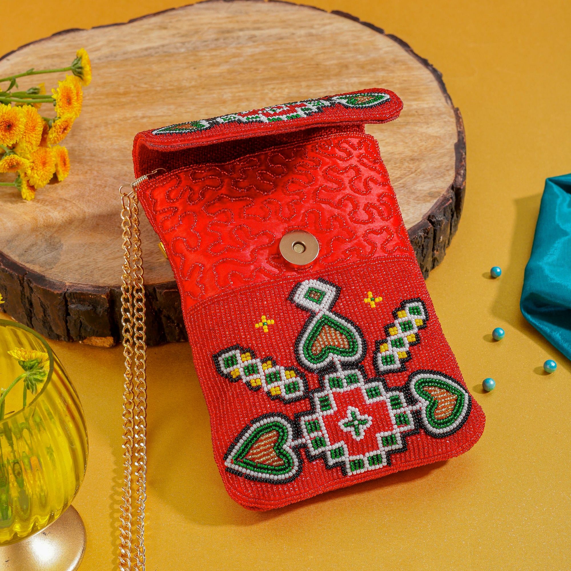 Mobile Cover Pearl Beaded Patola