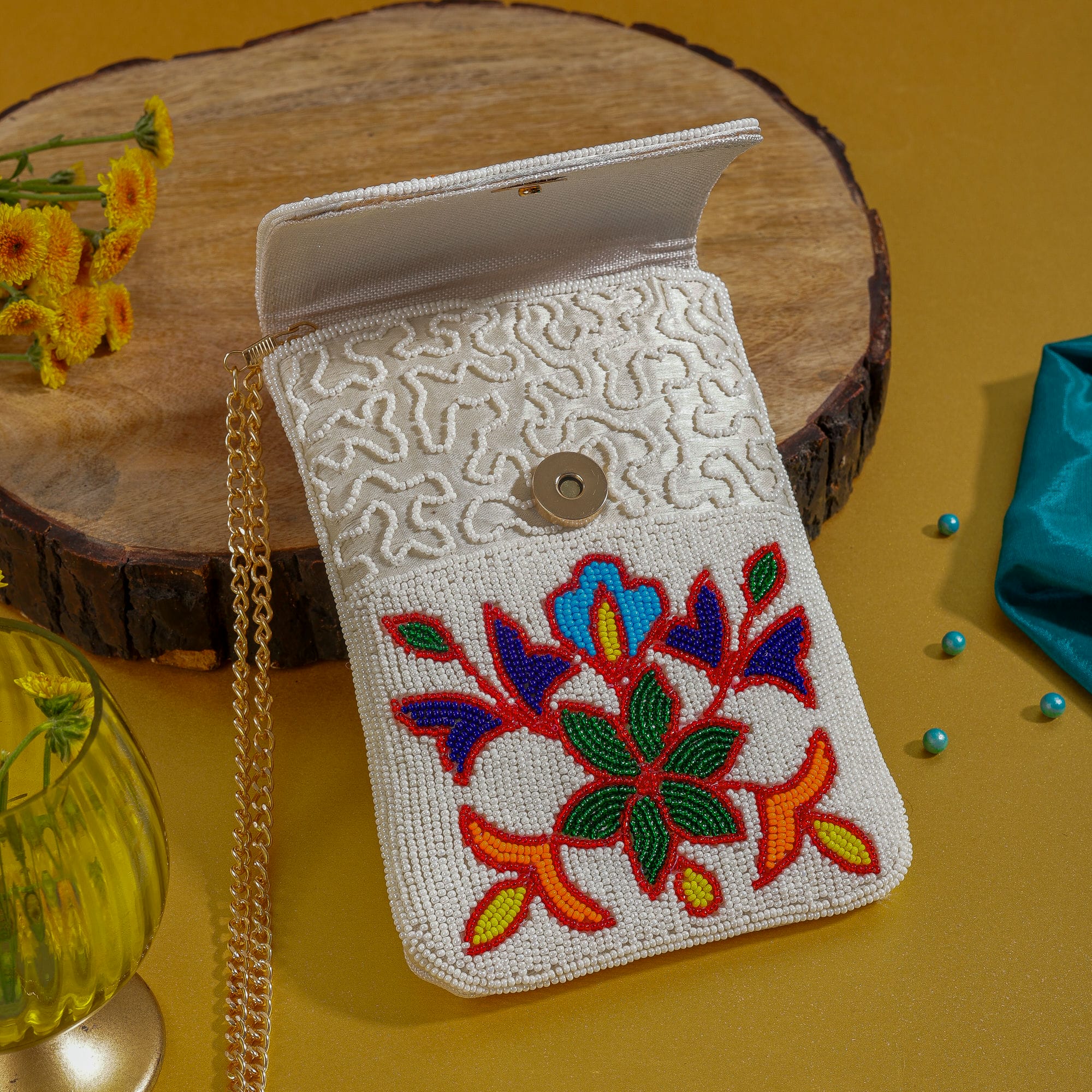 Mobile Cover Pearl Beaded Patola