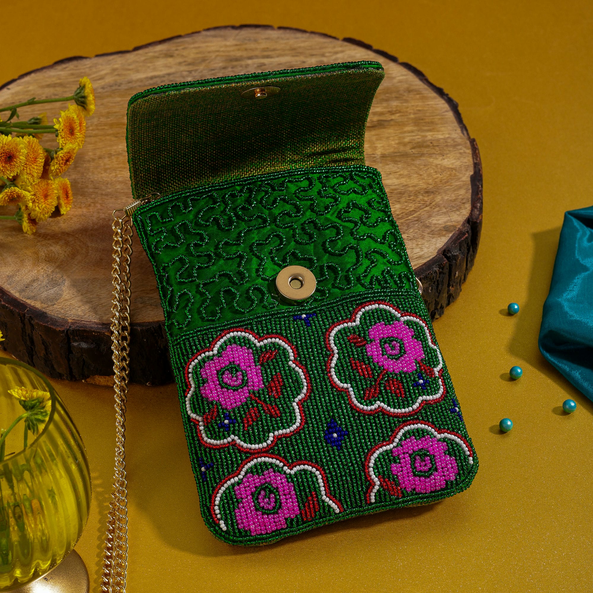 Mobile Cover Pearl Beaded Patola