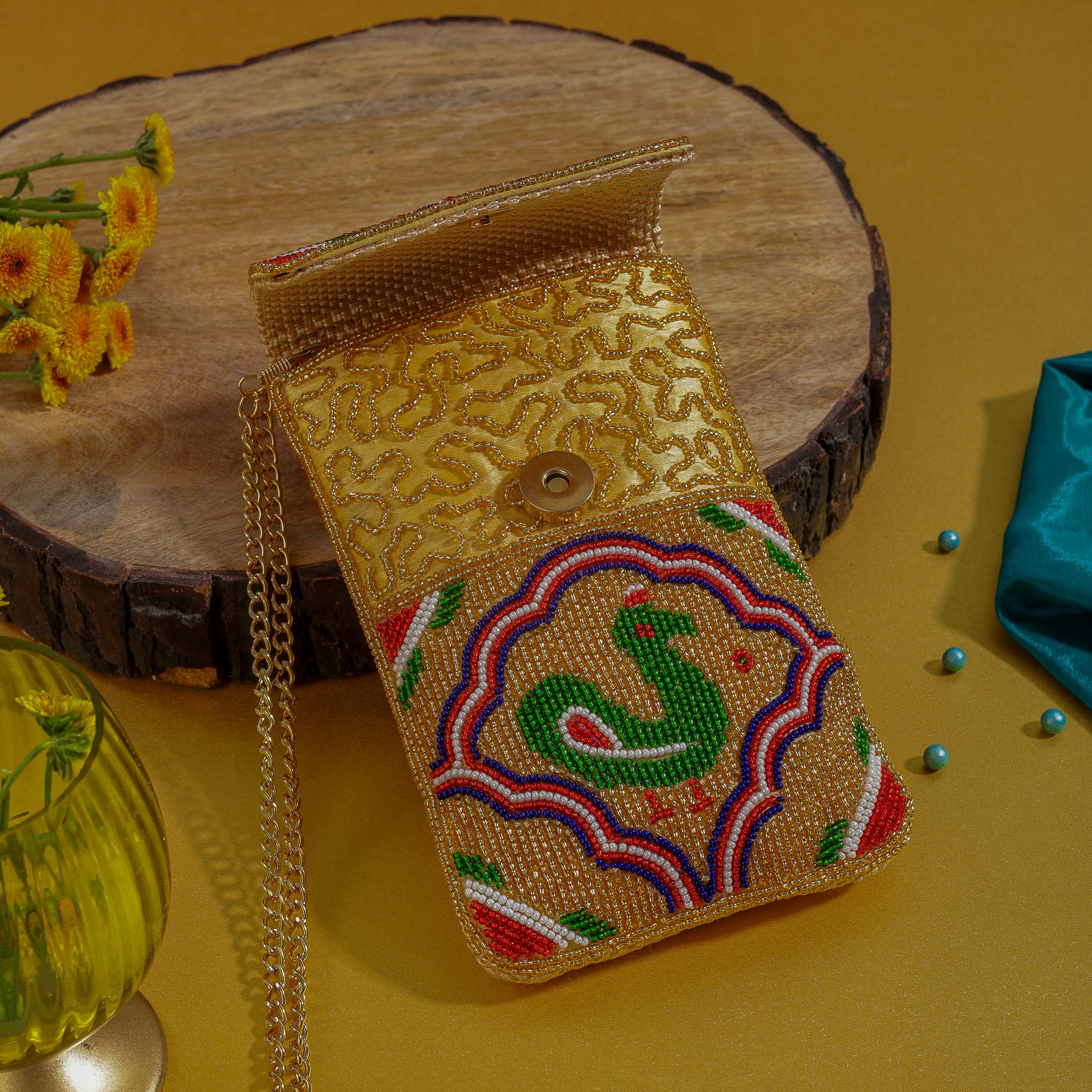 Mobile Cover Pearl Beaded Patola